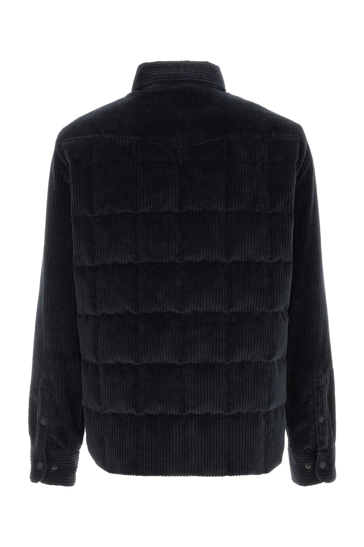 Moncler Grenoble Men Midnight Blue Stretch Corduroy Gelt Down Jacket MONCLER GRENOBLE