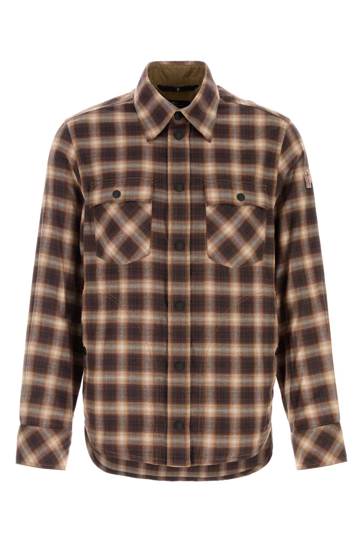 Moncler Grenoble Men Embroidered Flannel Shirt MONCLER GRENOBLE