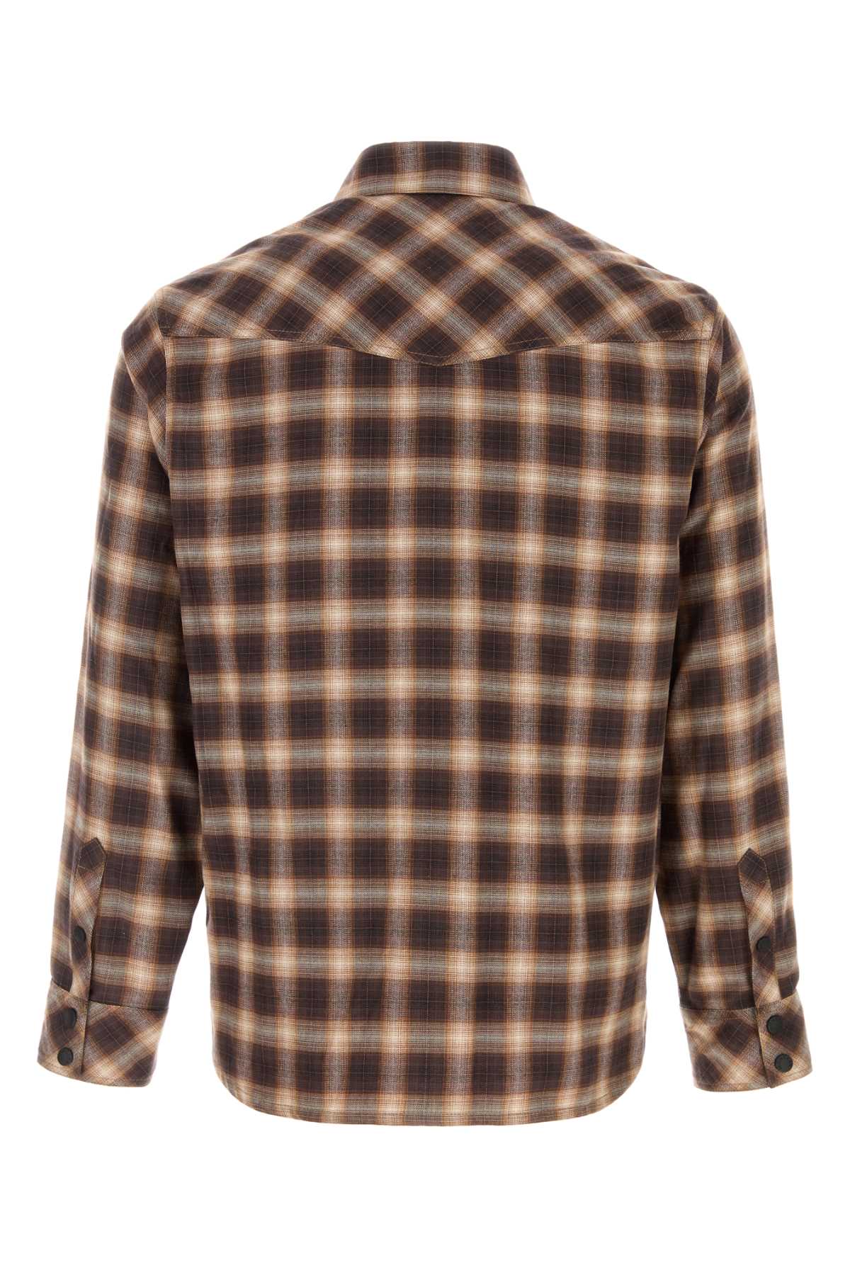 Moncler Grenoble Men Embroidered Flannel Shirt MONCLER GRENOBLE
