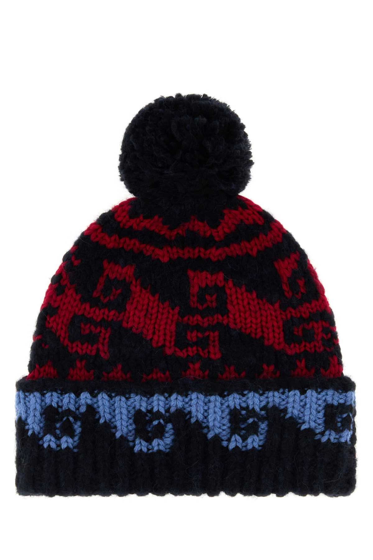 Moncler Grenoble Men Embroidered Wool Blend Beanie Hat MONCLER GRENOBLE