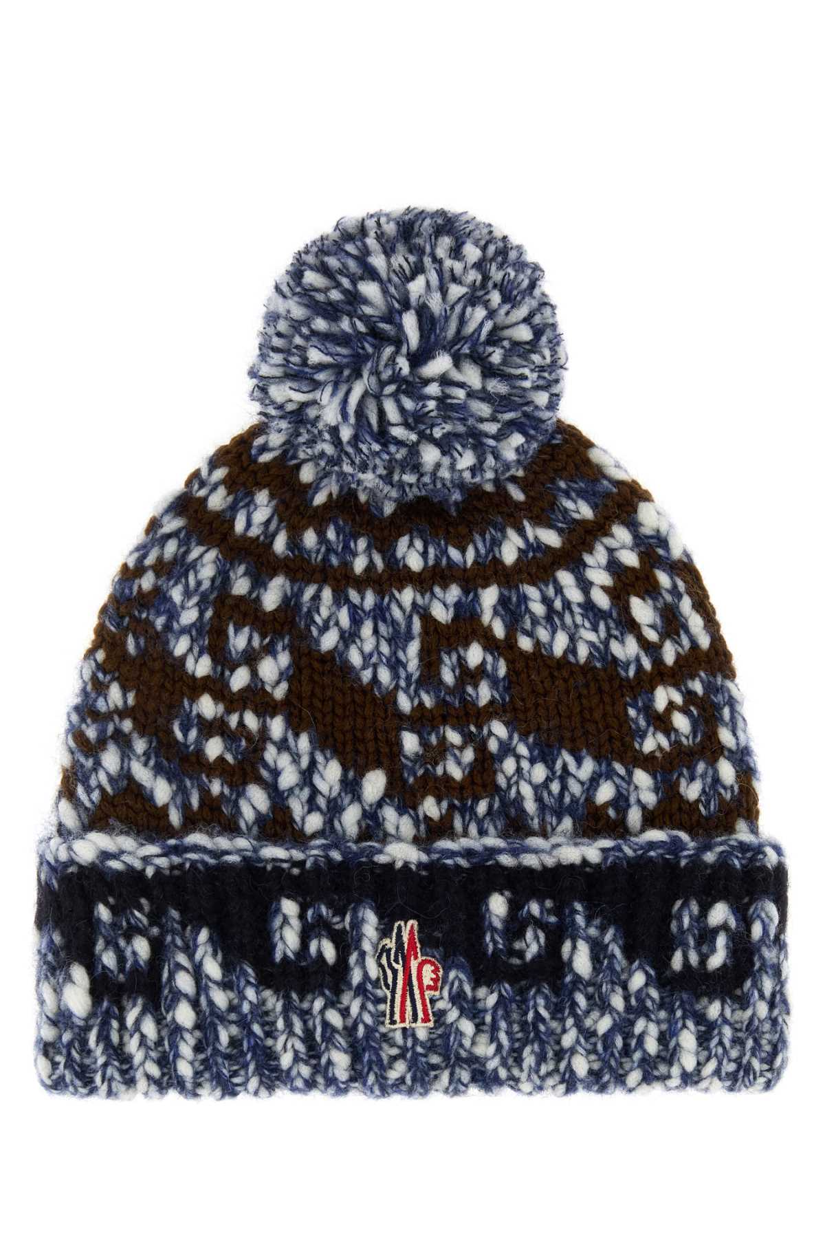 Moncler Grenoble Women Embroidered Wool Blend Beanie Hat MONCLER GRENOBLE