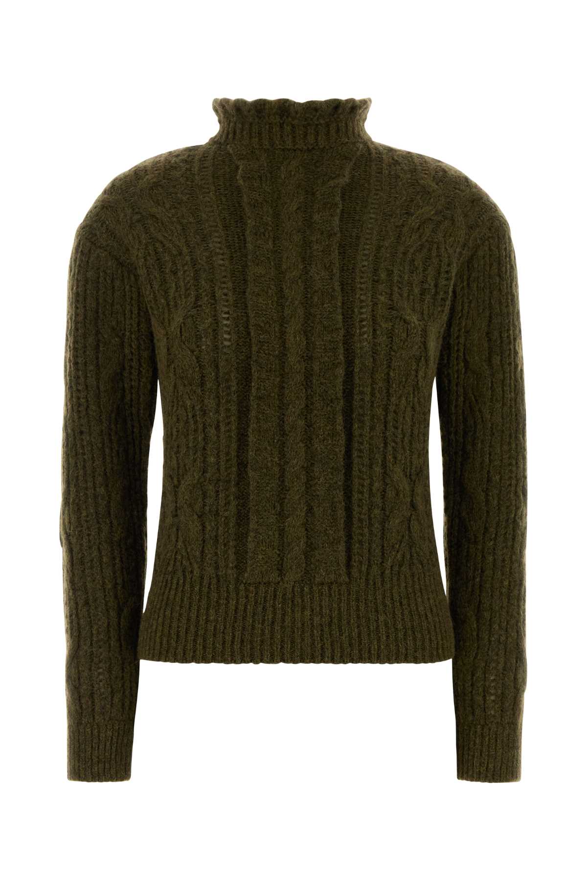 Moncler Grenoble Women Olive Green Alpaca Blend Sweater MONCLER GRENOBLE
