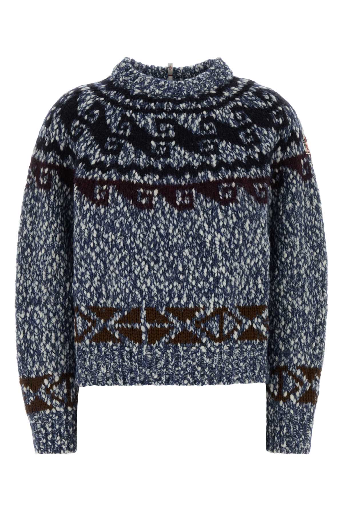 Moncler Grenoble Women Embroidered Wool Blend Sweater MONCLER GRENOBLE