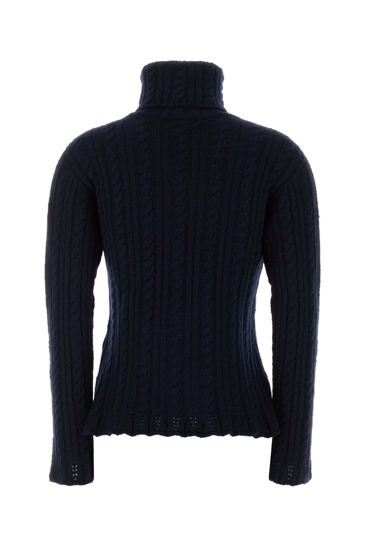 Moncler Grenoble Women Navy Blue Wool Blend Sweater MONCLER GRENOBLE