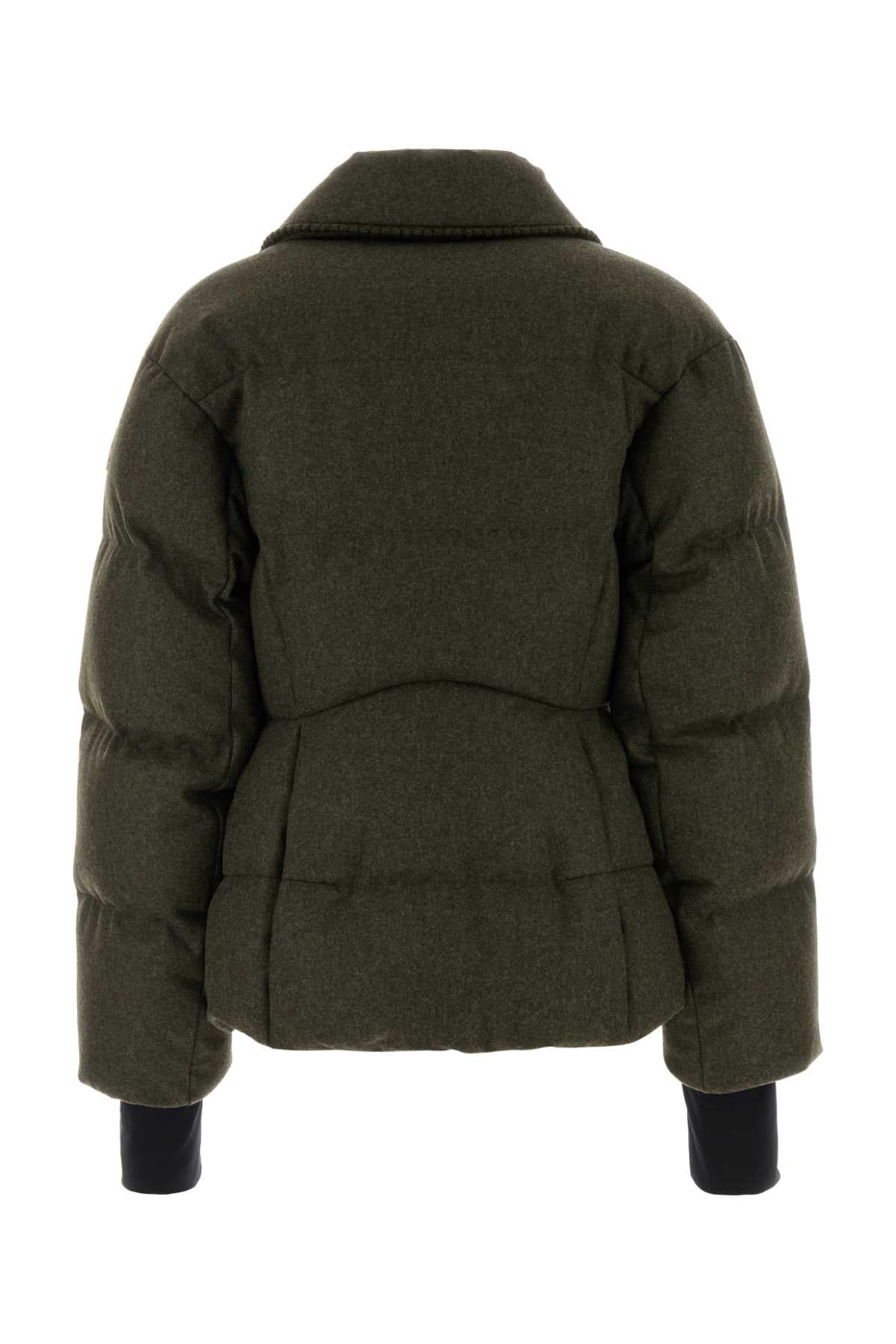 Moncler Grenoble Women Khaki Wool Monteain Down Jacket MONCLER GRENOBLE