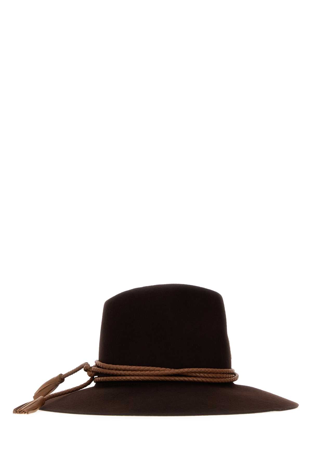 Moncler Grenoble Women Dark Brown Felt Hat MONCLER GRENOBLE