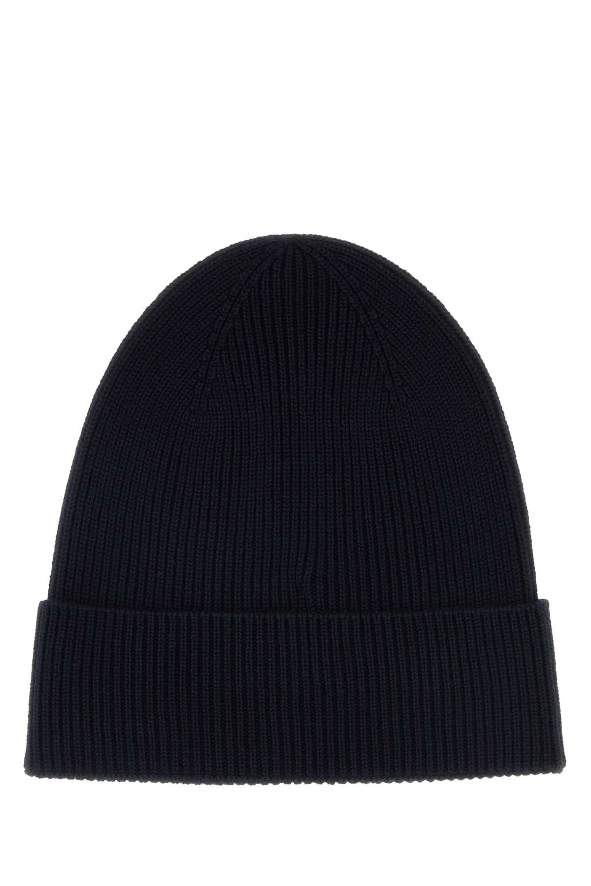 Moncler Men Midnight Blue Wool Beanie Hat MONCLER
