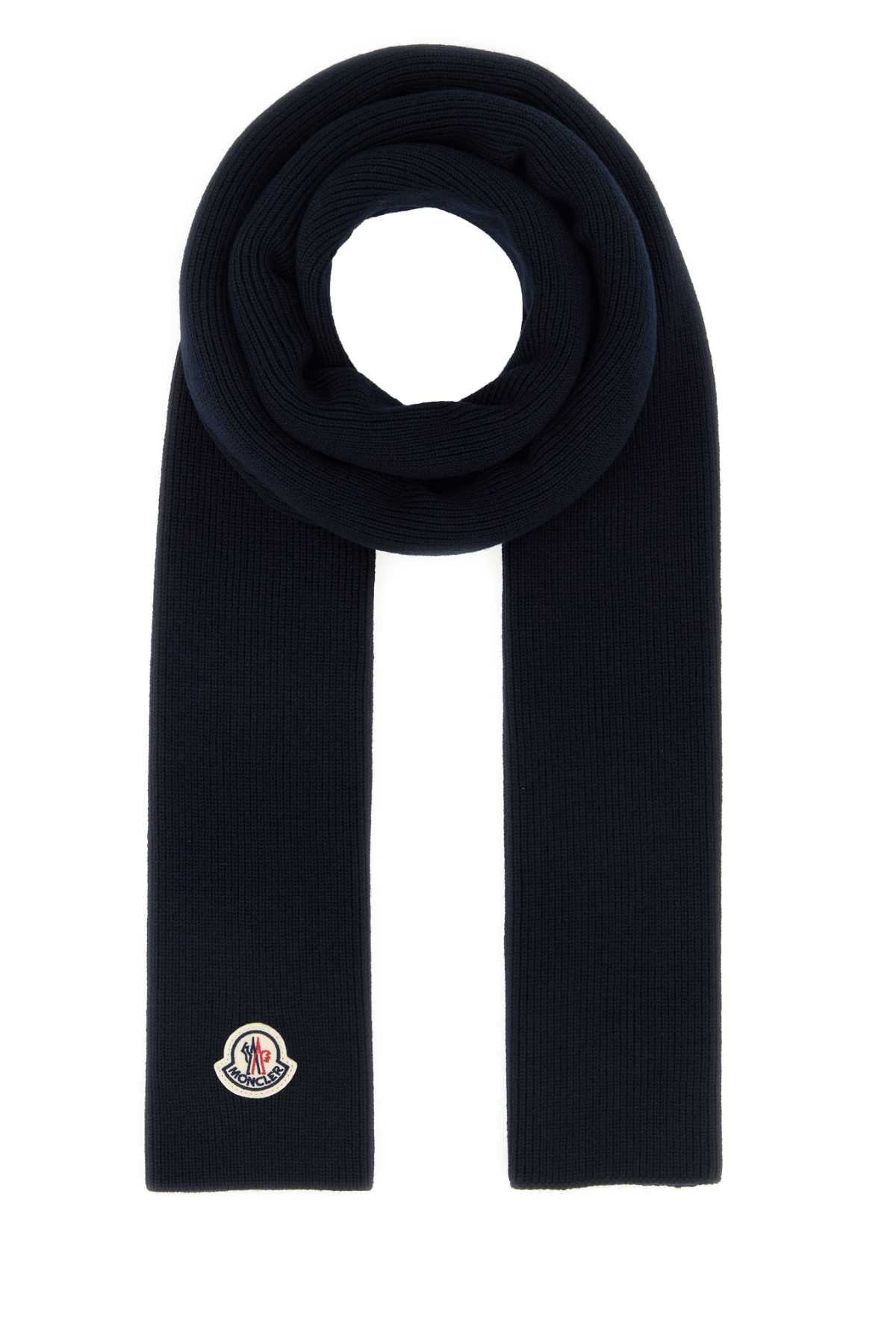 Moncler Men Midnight Blue Wool Scarf MONCLER