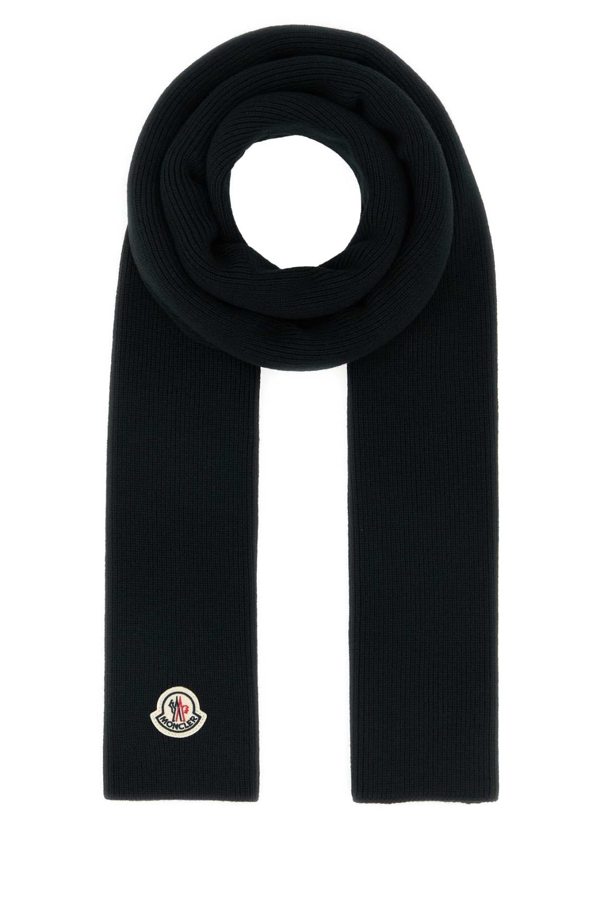 Moncler Men Black Wool Scarf MONCLER