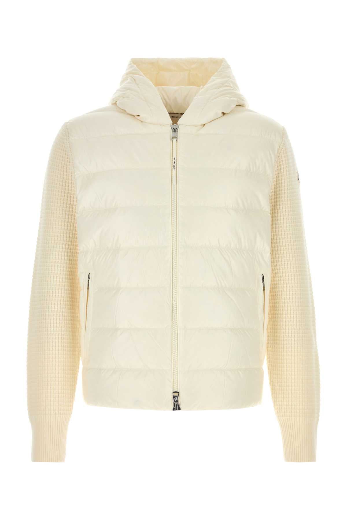 Moncler Men Ivory Wool Blend Jacket MONCLER