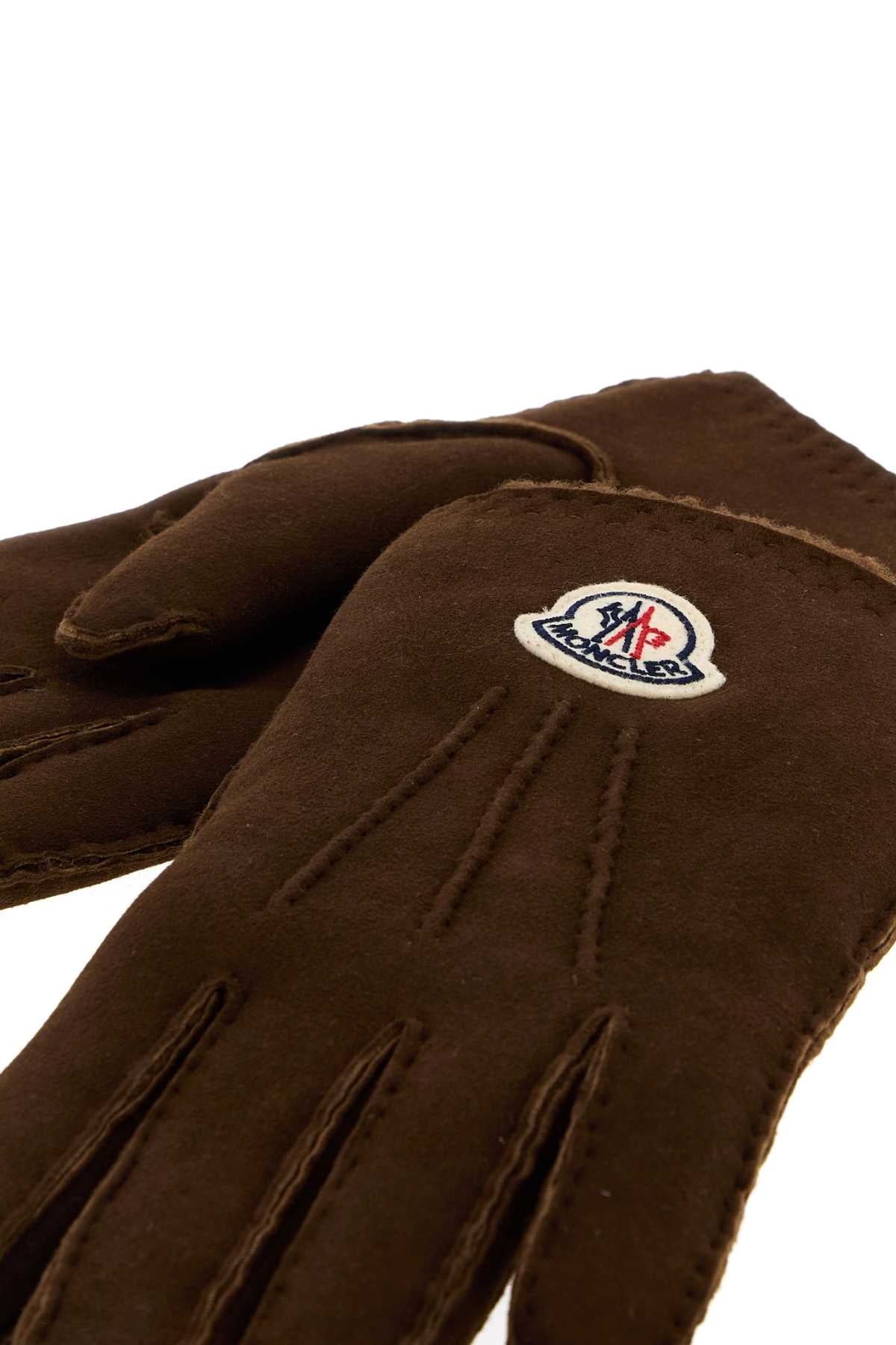Moncler Men Brown Shearling Gloves MONCLER