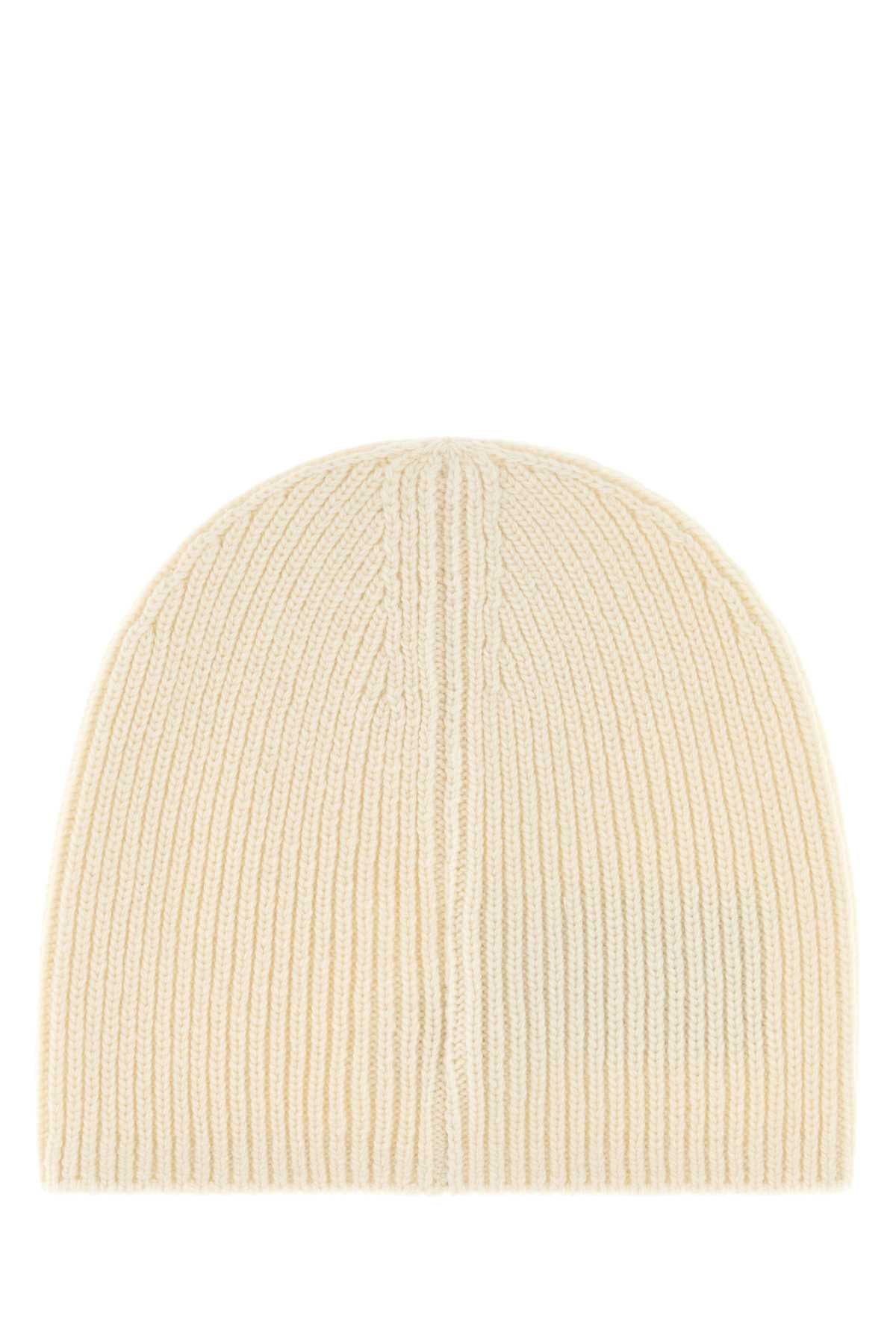 Moncler Men Ivory Wool Beanie Hat MONCLER