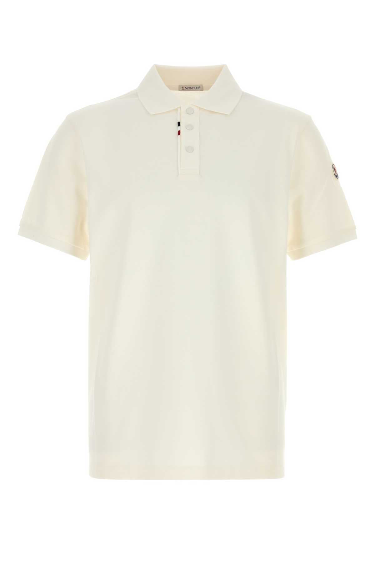 Moncler Men White Piquet Polo Shirt MONCLER