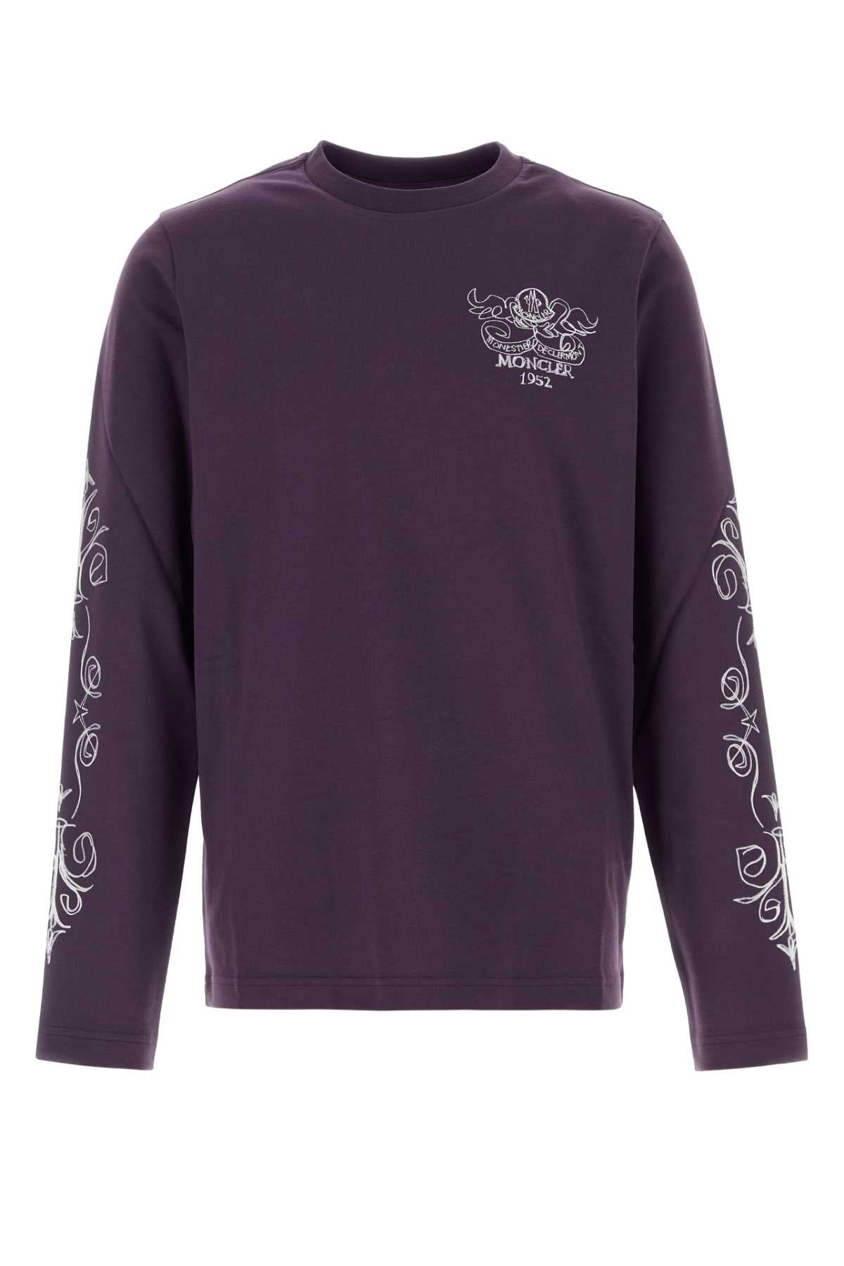 Moncler Men Purple Cotton T-Shirt MONCLER