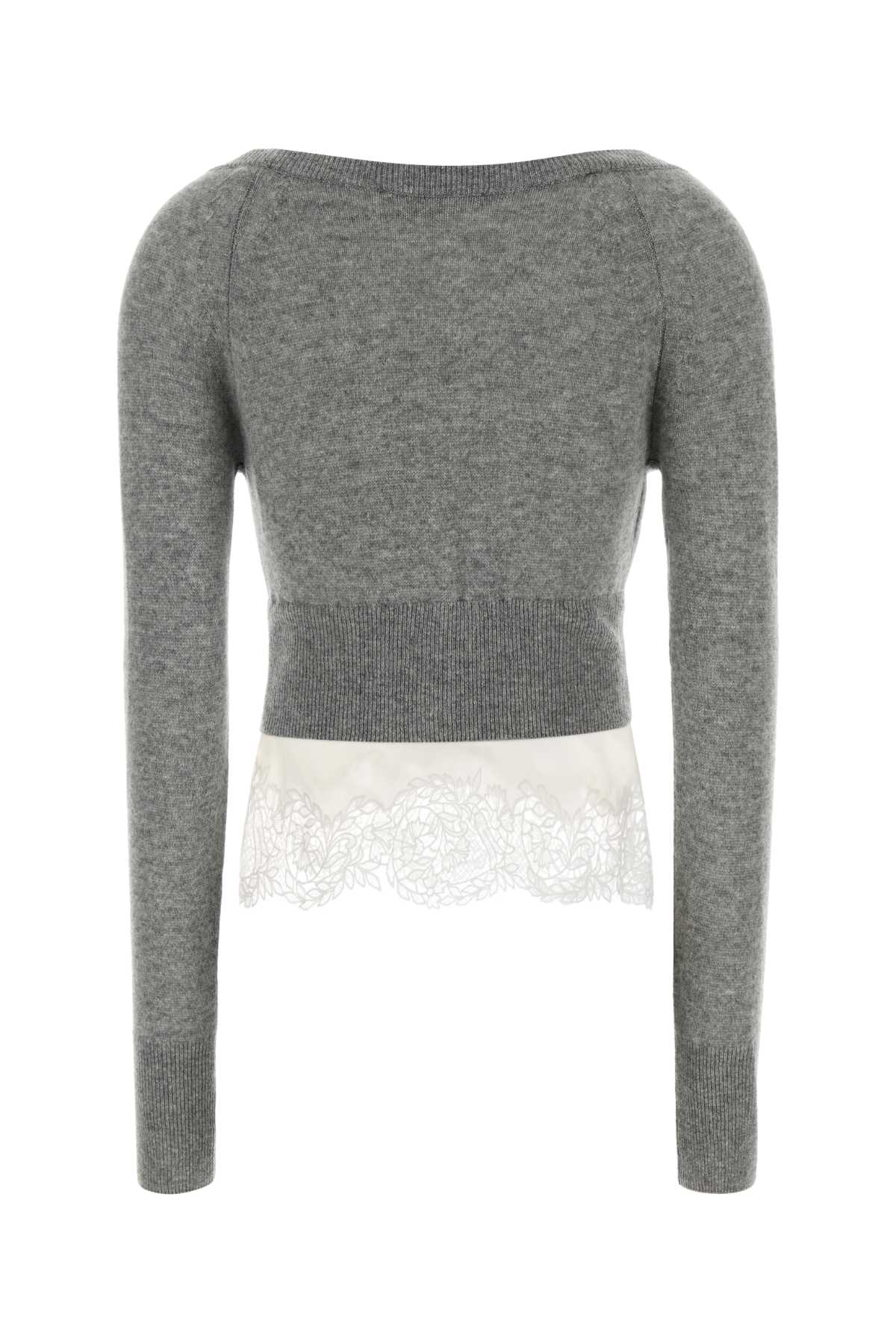 Ermanno Scervino Women Grey Cashmere Cardigan ERMANO SCERVINO