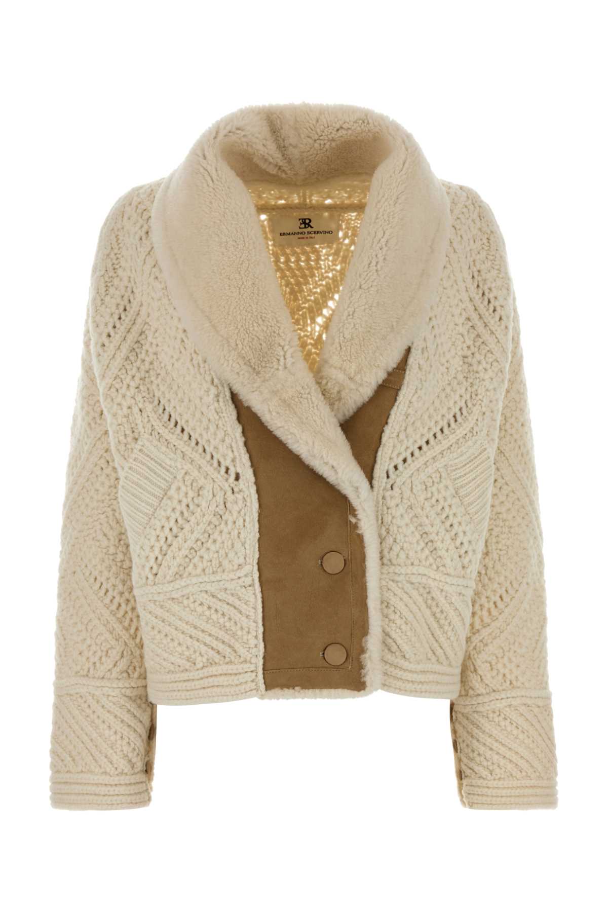 Ermanno Scervino Women Ivory Wool Cardigan ERMANO SCERVINO