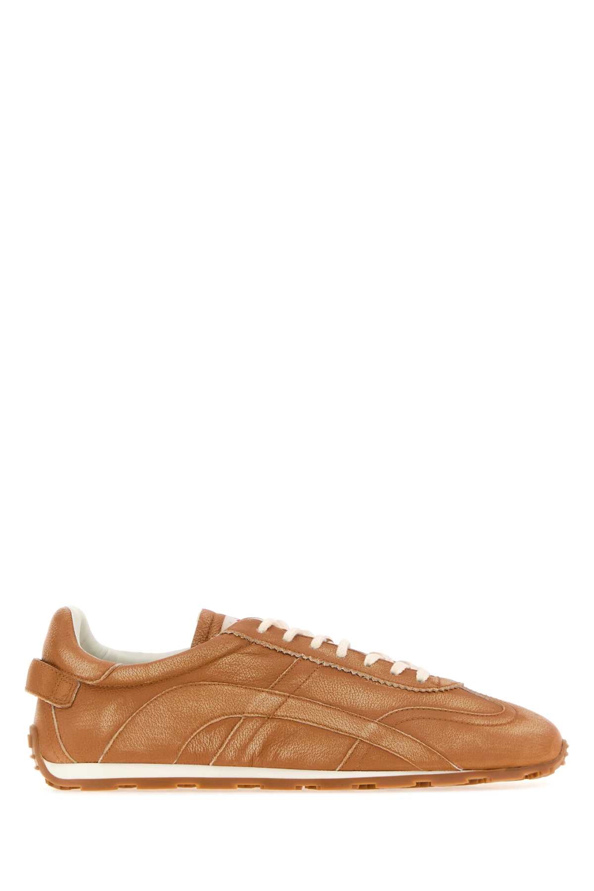 Dsquared Men Camel Nappa Leather Sneakers DSQUARED2