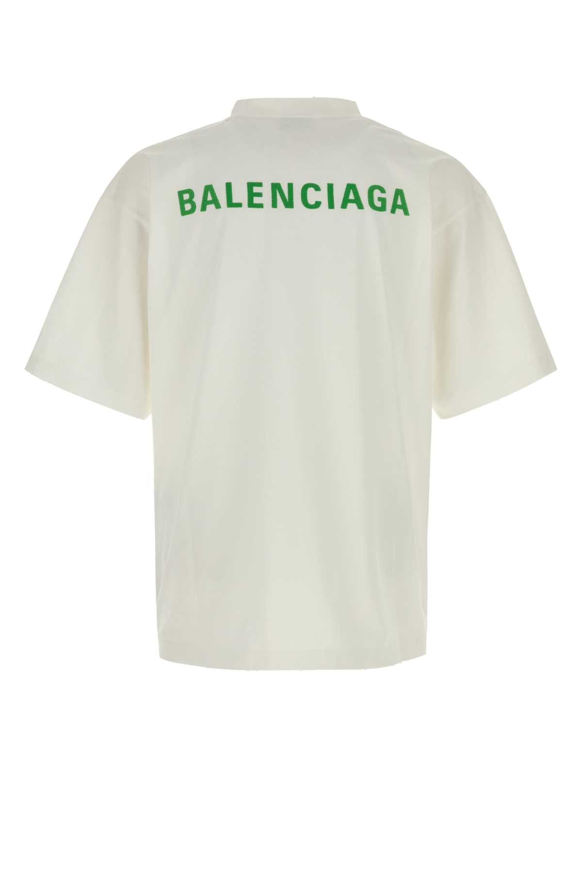 Balenciaga Men White Cotton T-Shirt BALENCIAGA