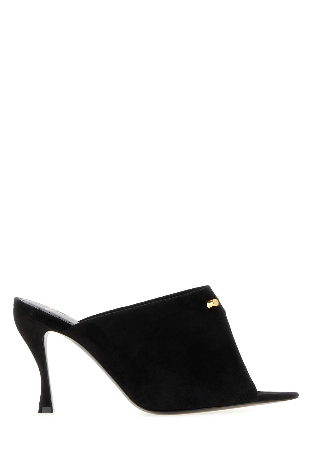 Balenciaga Women Black Suede Midnight City Mules BALENCIAGA