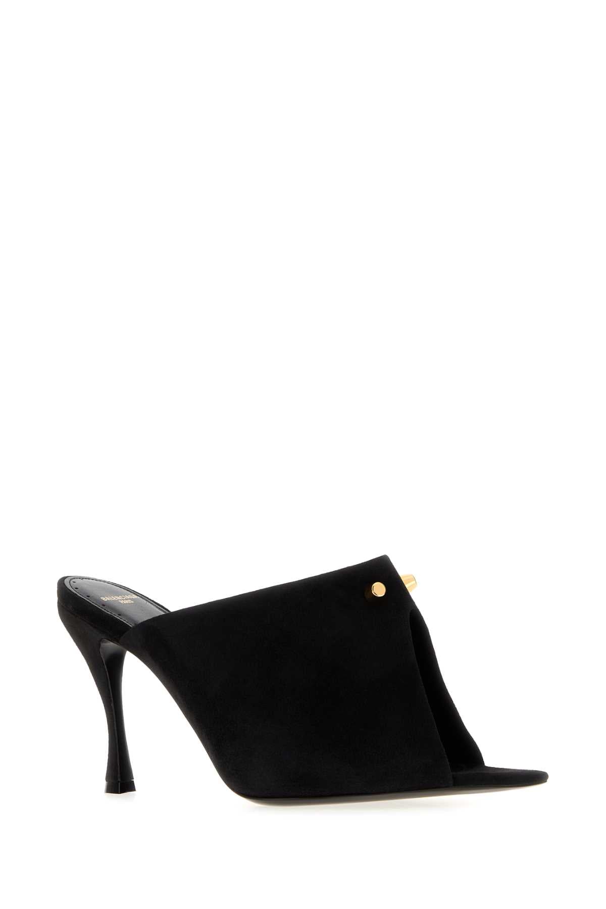 Balenciaga Women Black Suede Midnight City Mules BALENCIAGA