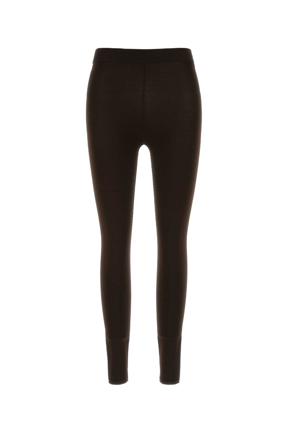 Balenciaga Women Dark Brown Knit Leggings BALENCIAGA