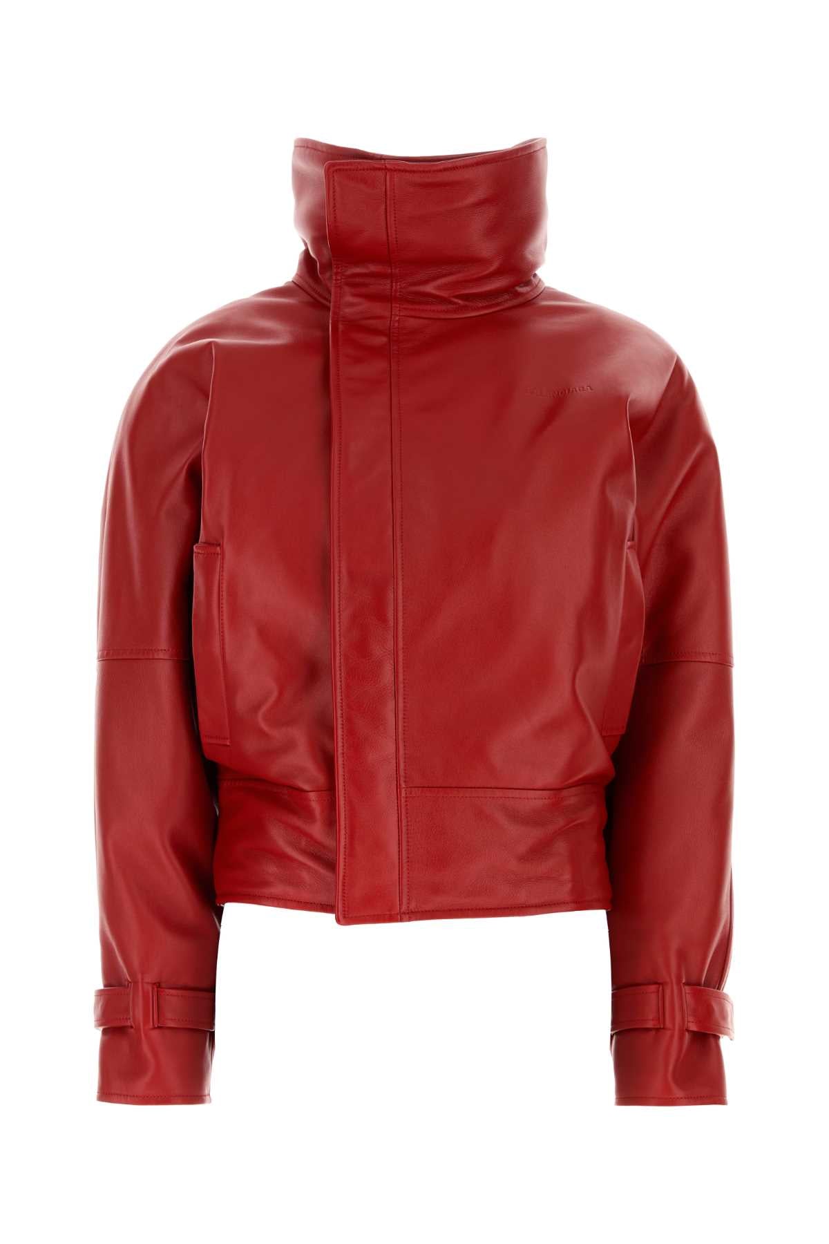 Balenciaga Women Red Leather Jacket BALENCIAGA