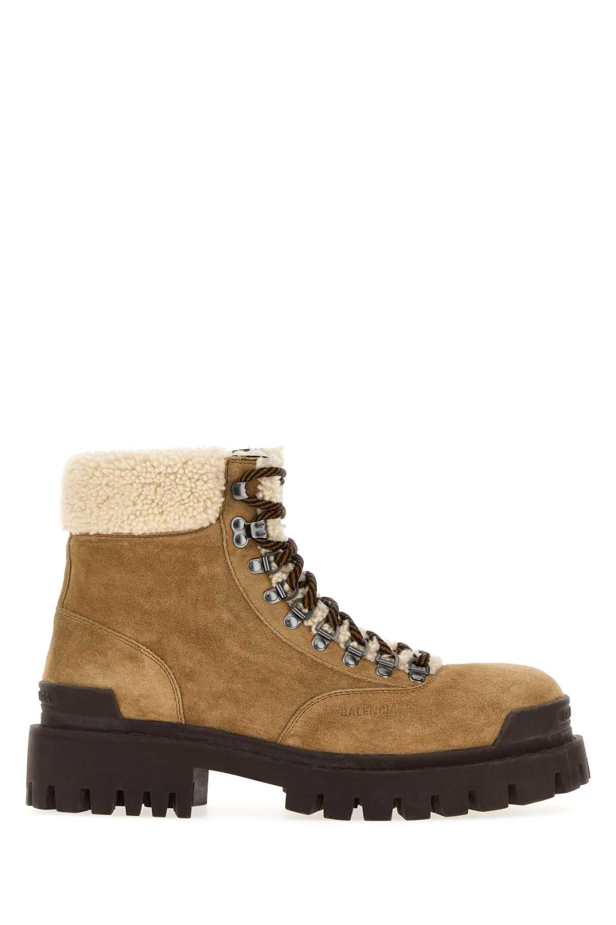 Balenciaga Men Camel Suede Winter Ankle Boots BALENCIAGA