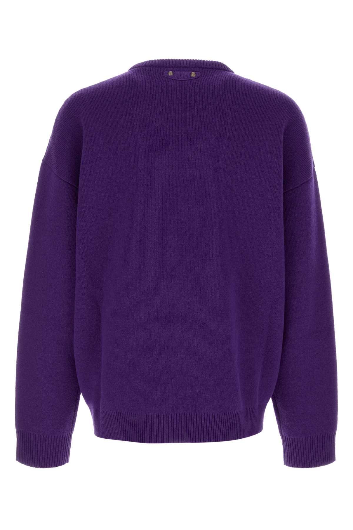 Balenciaga Men Purple Wool Blend Oversize Sweater BALENCIAGA