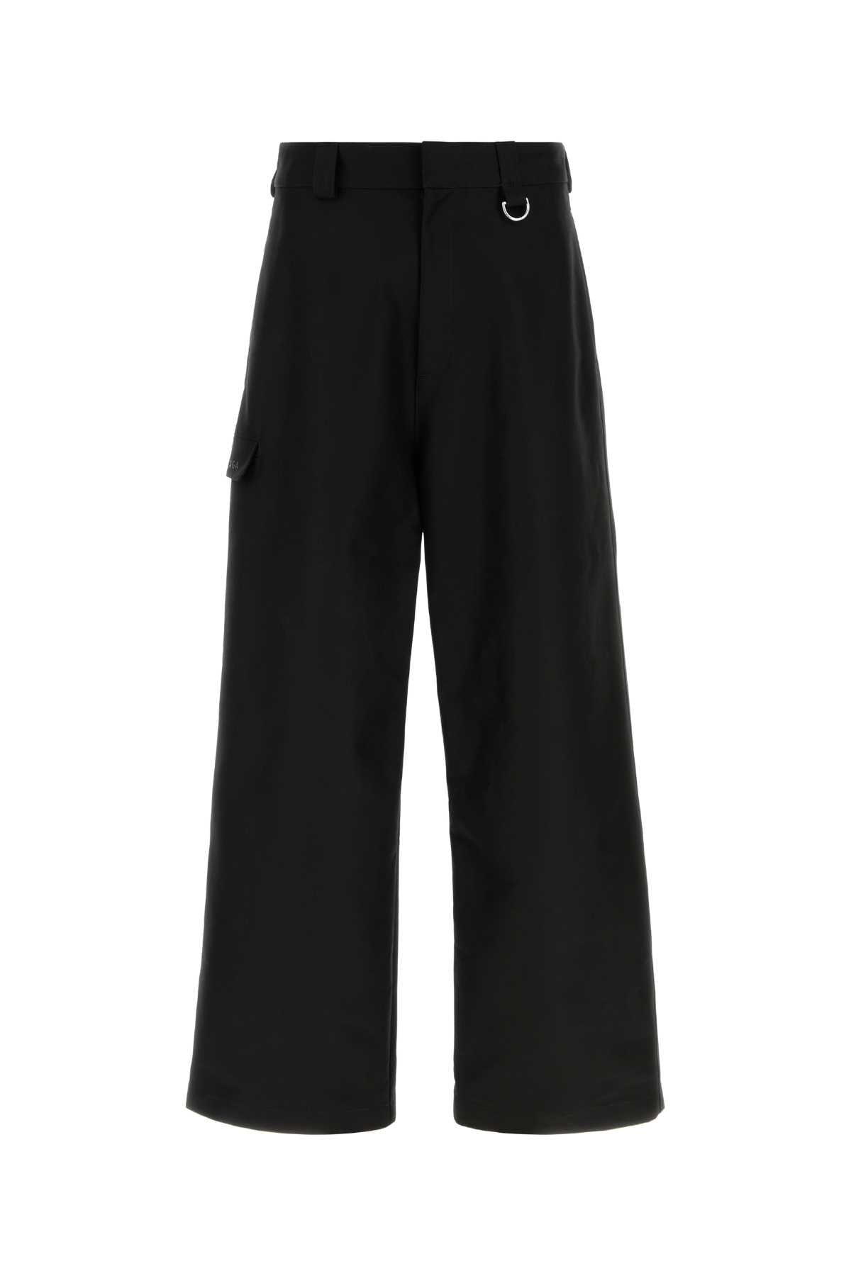 Balenciaga Men Black Cotton Wide-Leg Pant BALENCIAGA
