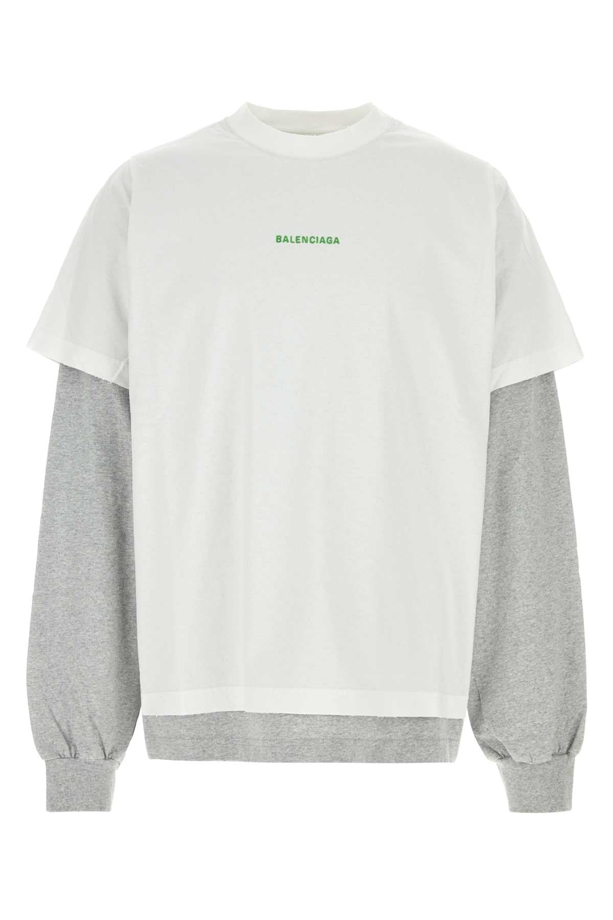 Balenciaga Men Two-Tone Cotton Oversize T-Shirt BALENCIAGA