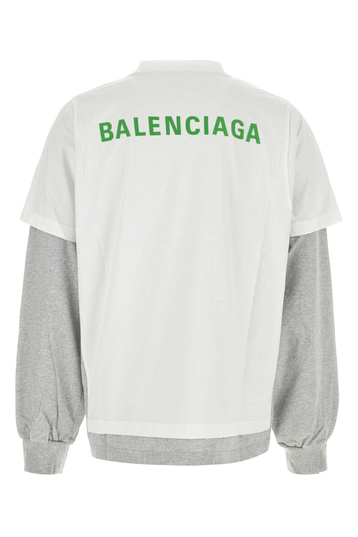 Balenciaga Men Two-Tone Cotton Oversize T-Shirt BALENCIAGA