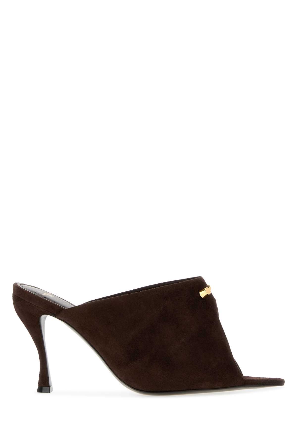 Balenciaga Women Dark Brown Suede Midnight City Mules BALENCIAGA