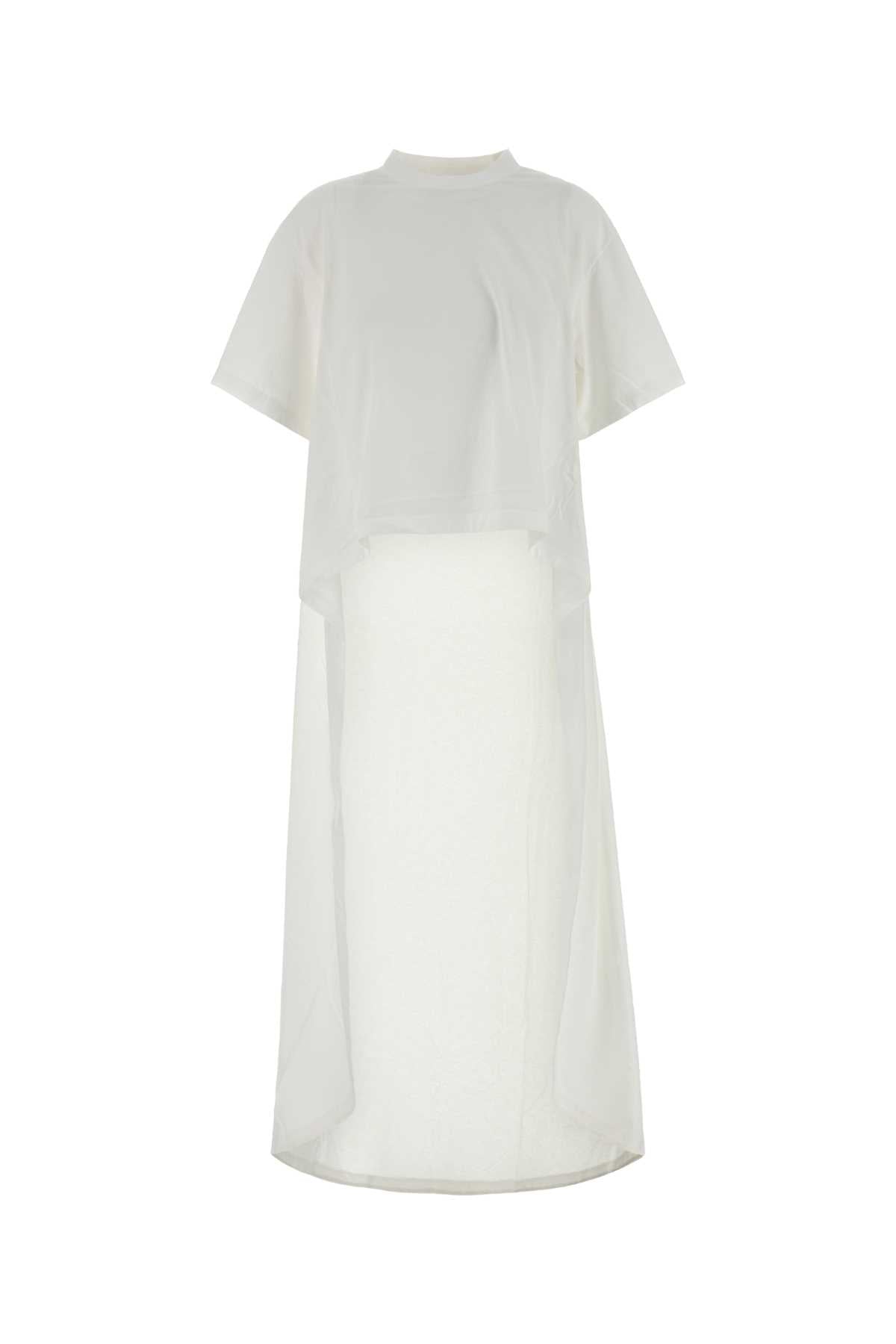 Balenciaga Women White Cotton Blend T-Shirt BALENCIAGA