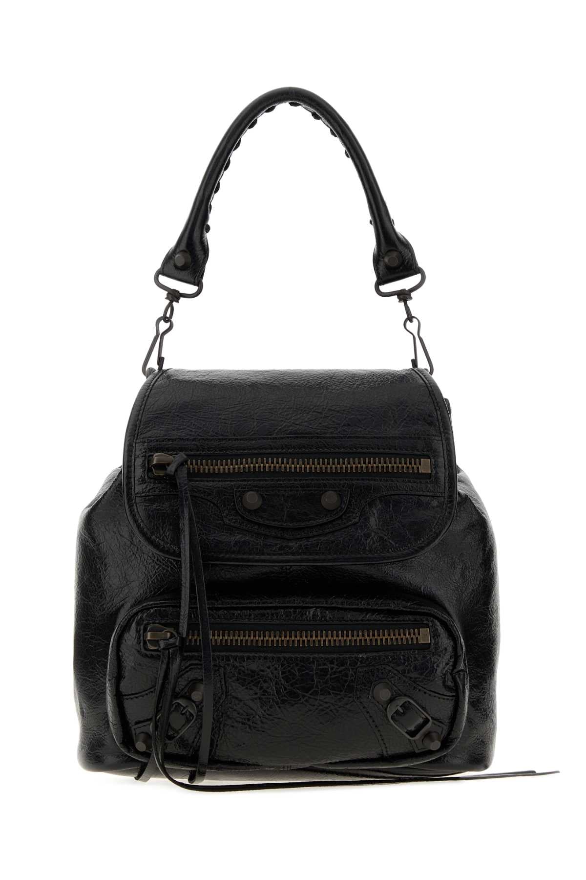 Balenciaga Women Black Leather Mini Le City Backpack BALENCIAGA