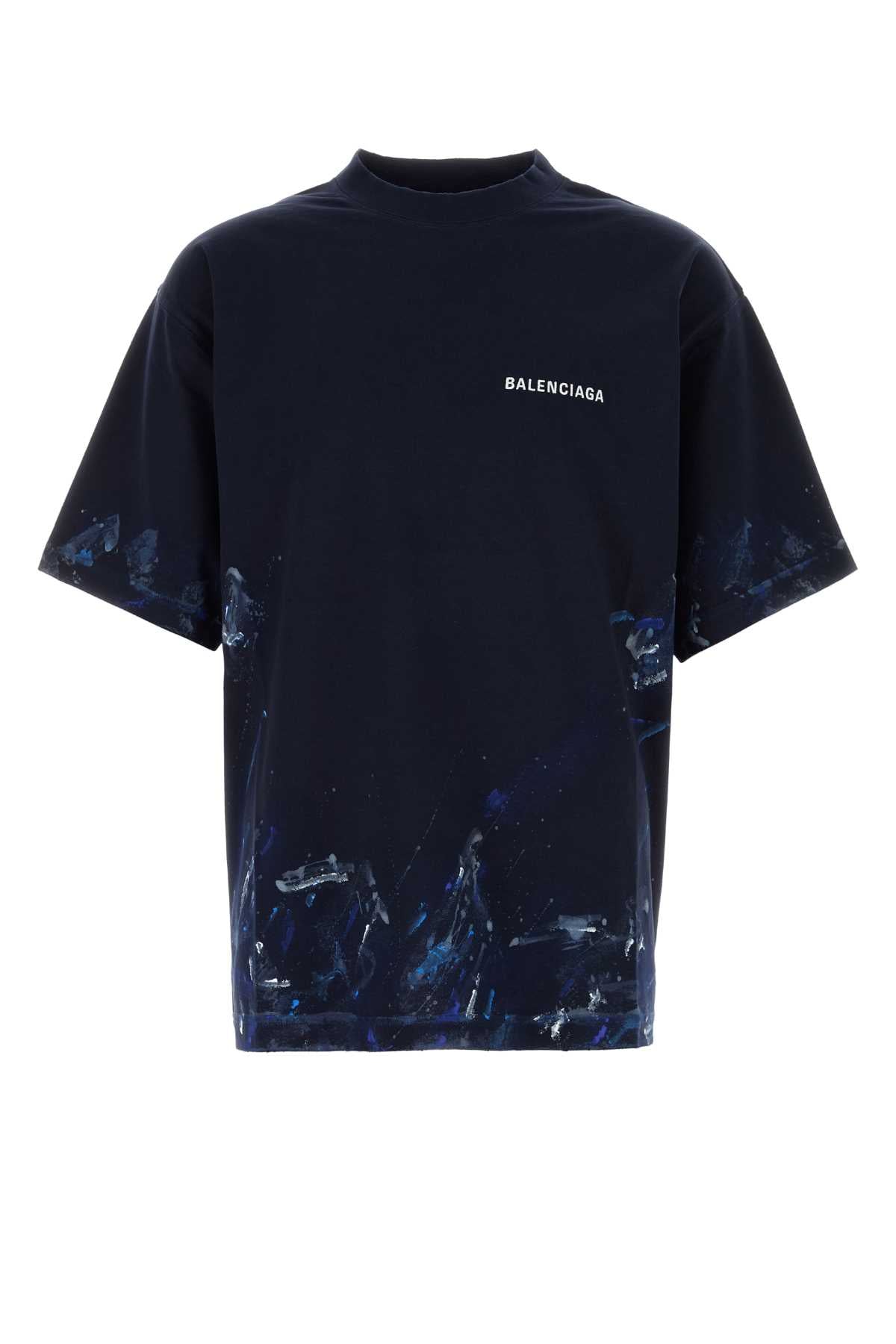 Balenciaga Men Midnight Blue Cotton Oversize T-Shirt BALENCIAGA