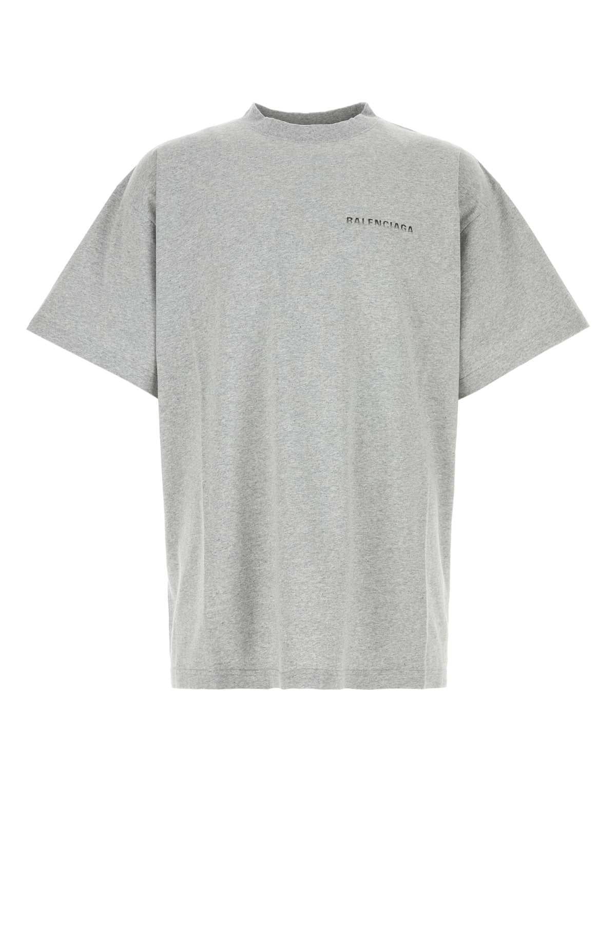 Balenciaga Men Melange Grey Cotton Oversize T-Shirt BALENCIAGA