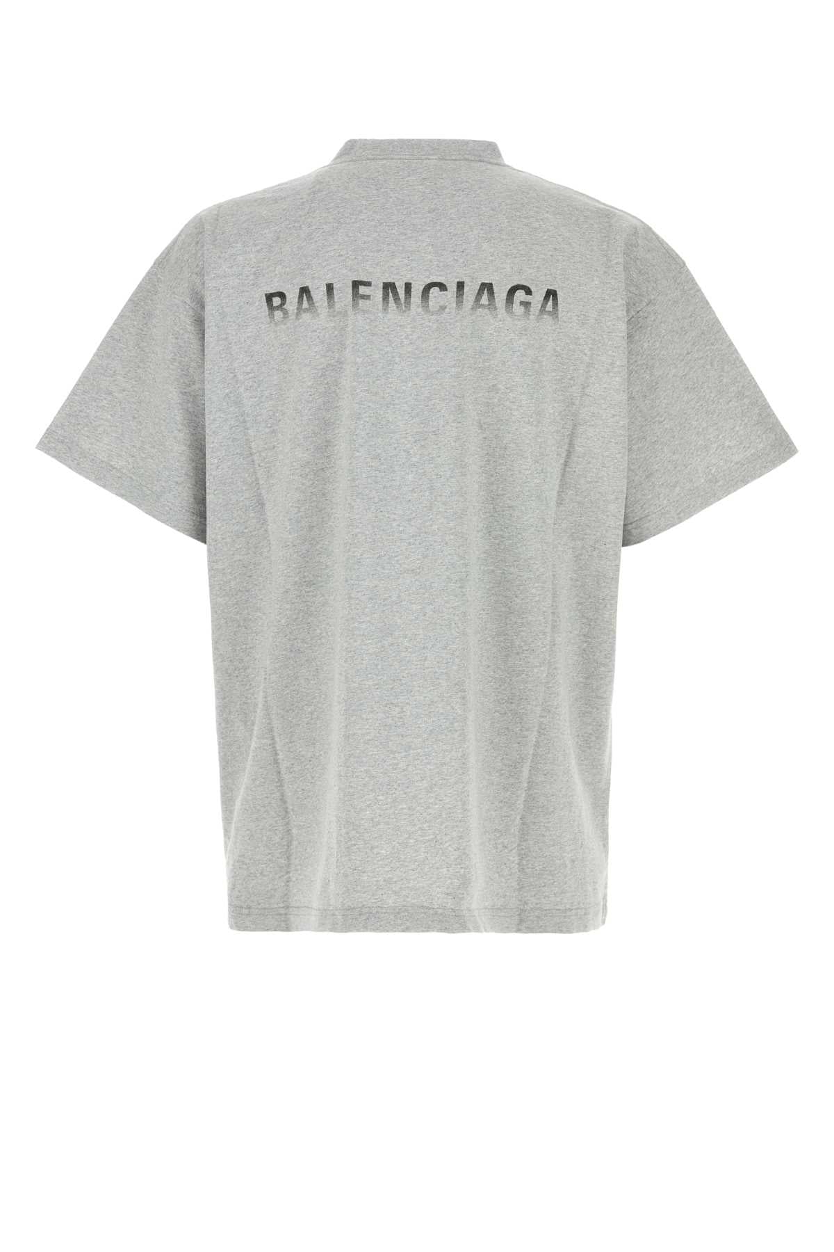 Balenciaga Men Melange Grey Cotton Oversize T-Shirt BALENCIAGA