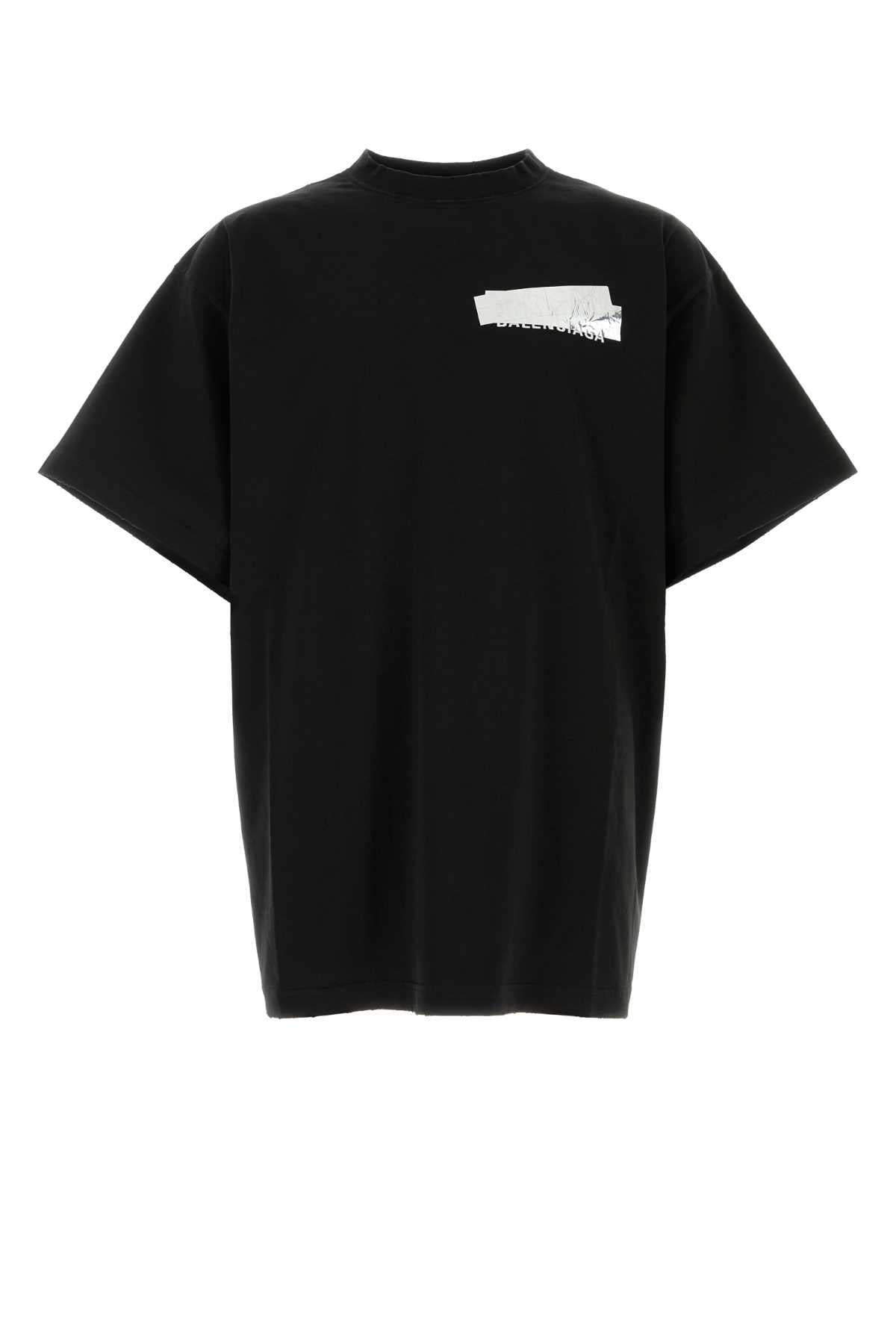 Balenciaga Men Black Cotton Oversize T-Shirt BALENCIAGA
