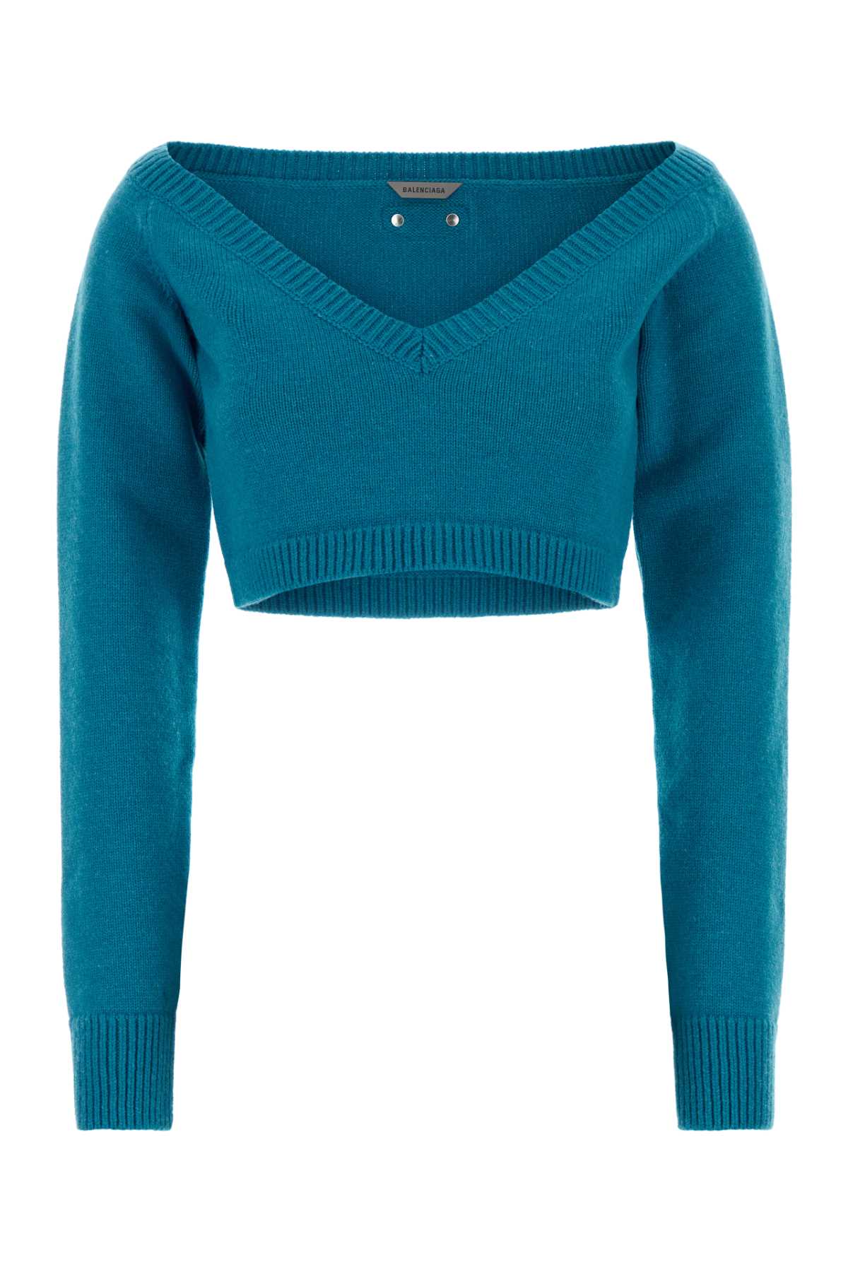 Balenciaga Women Turquoise Stretch Wool Blend Sweater BALENCIAGA