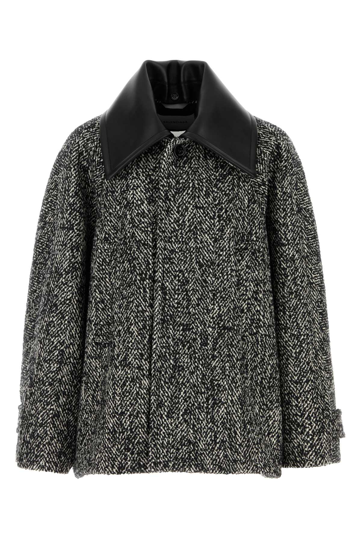 Balenciaga Men Two-Tone Wool Blend Coat BALENCIAGA