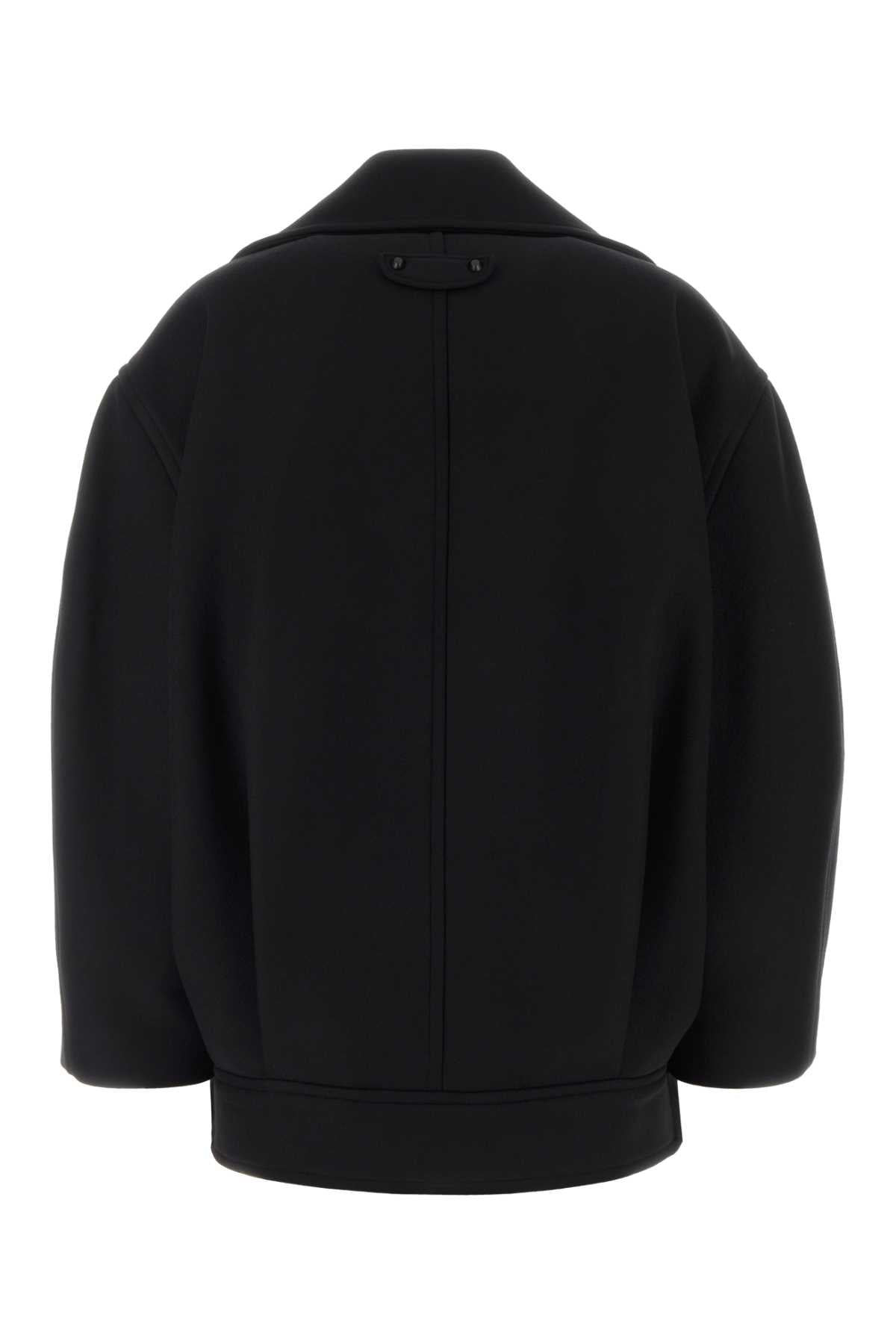 Balenciaga Women Black Wool Blend Oversize Coat BALENCIAGA