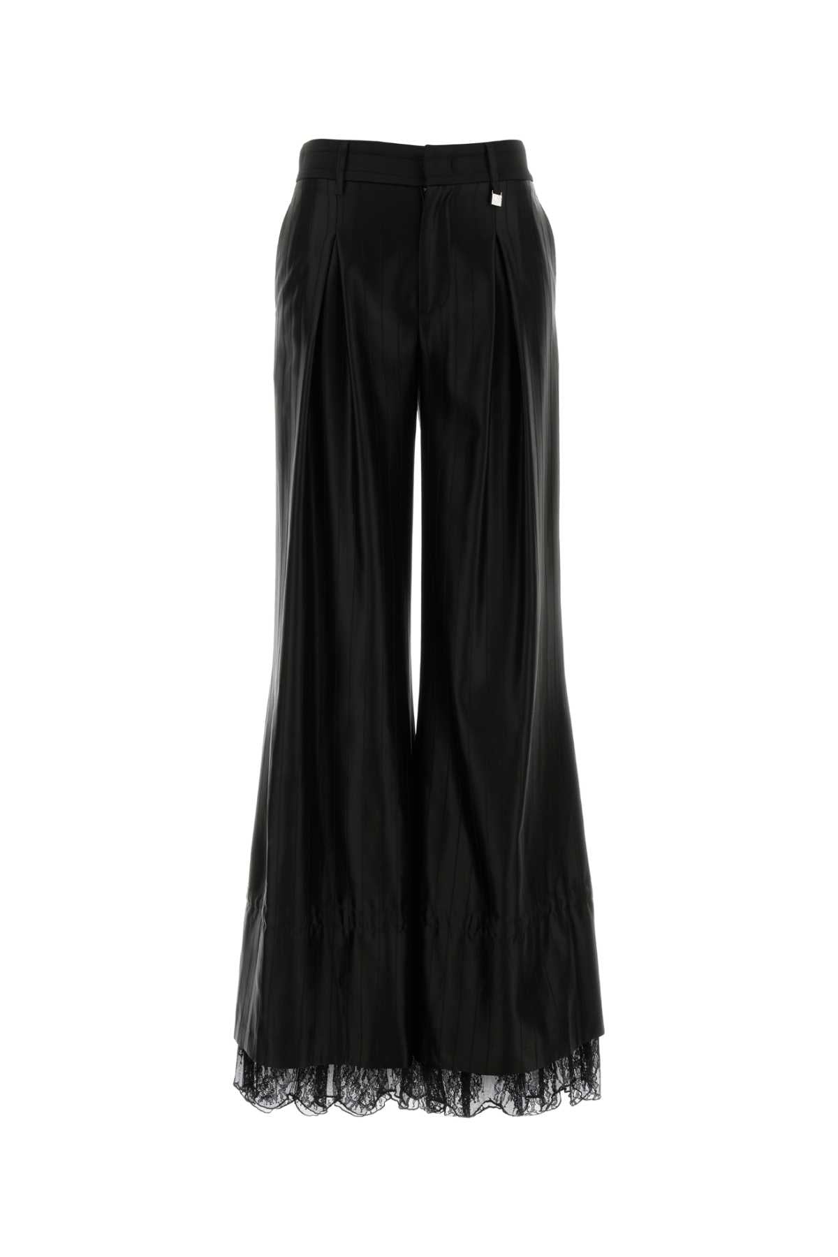 Giuseppe Di Morabito Women Black Satin Palazzo Pant GIUSEPPE DI MORABITO