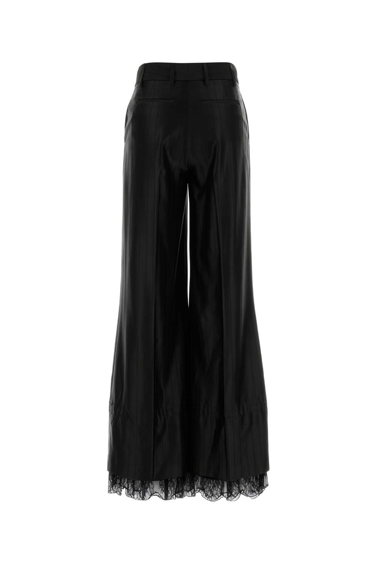 Giuseppe Di Morabito Women Black Satin Palazzo Pant GIUSEPPE DI MORABITO