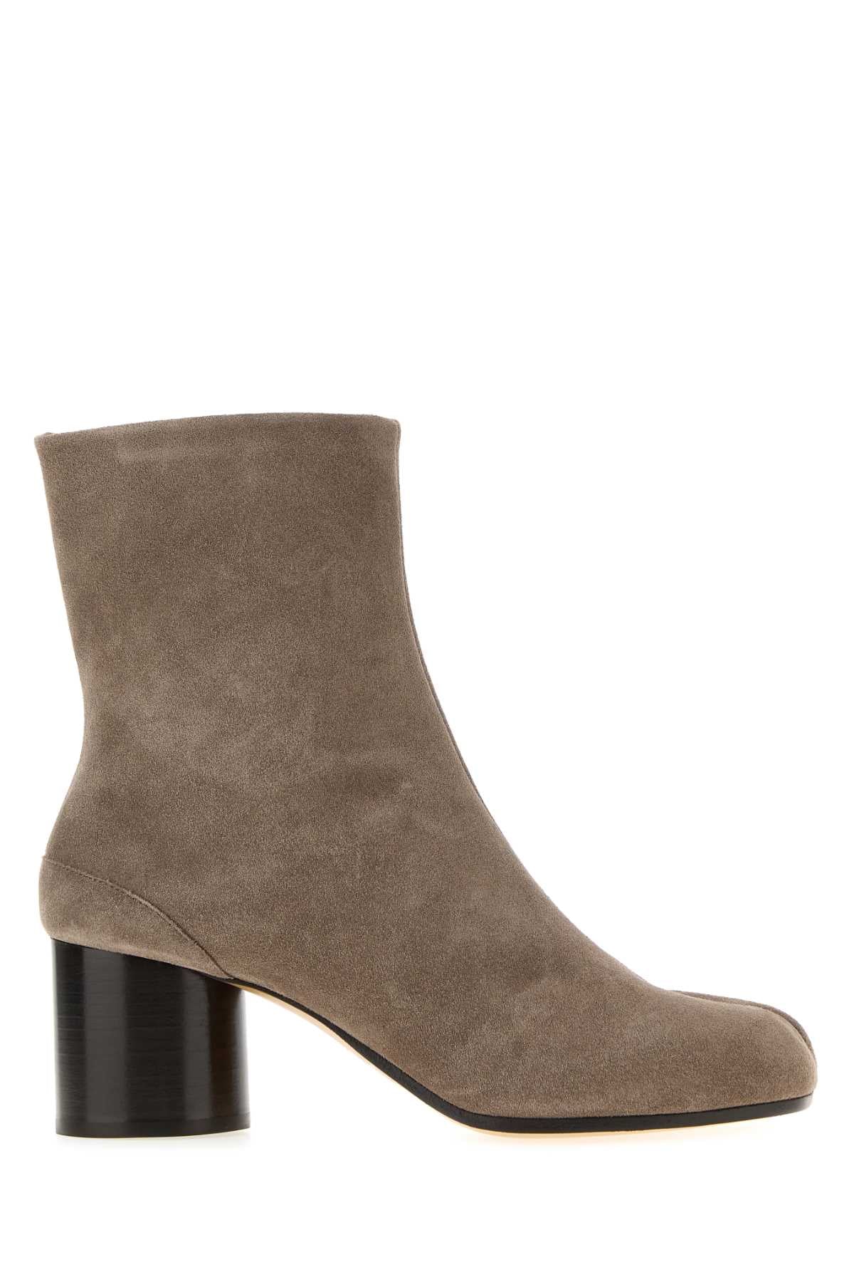 Maison Margiela Women Dove Grey Suede Tabi Ankle Boots MAISON MARGIELA