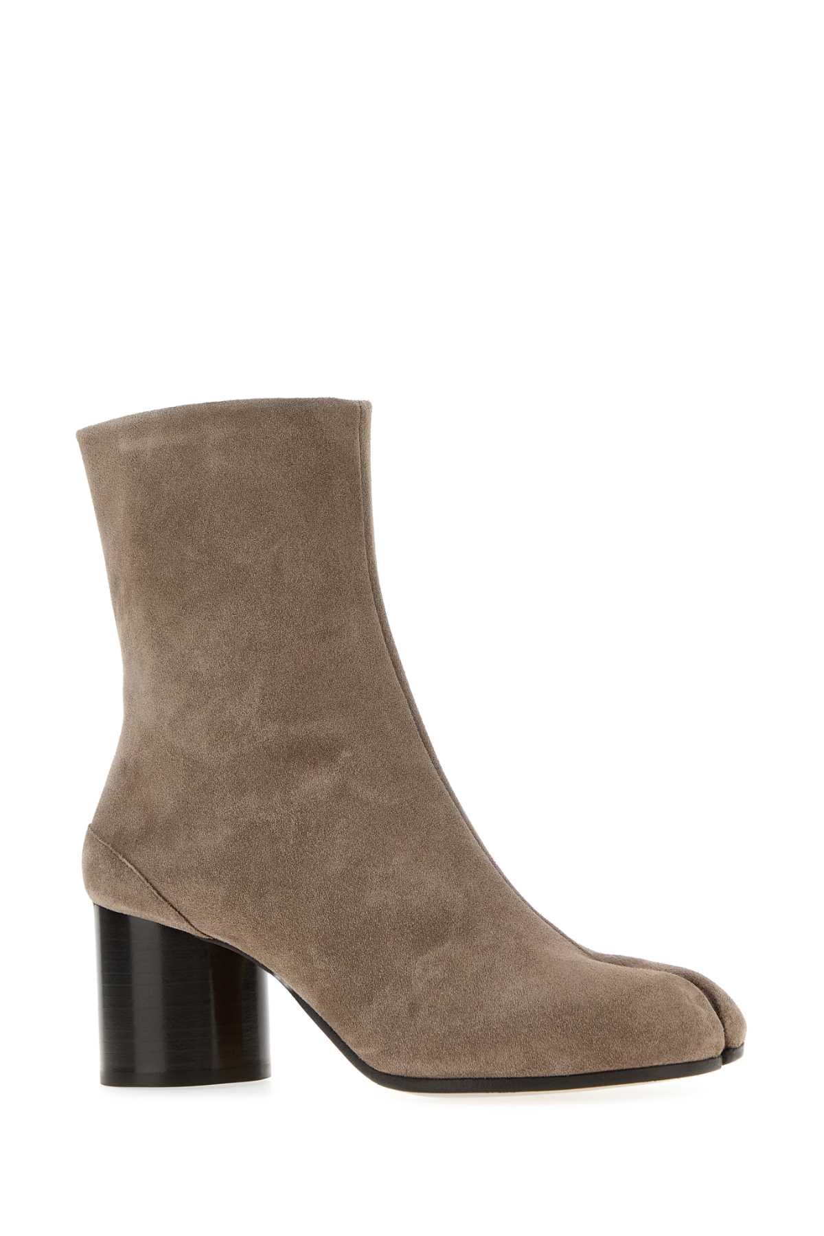 Maison Margiela Women Dove Grey Suede Tabi Ankle Boots MAISON MARGIELA