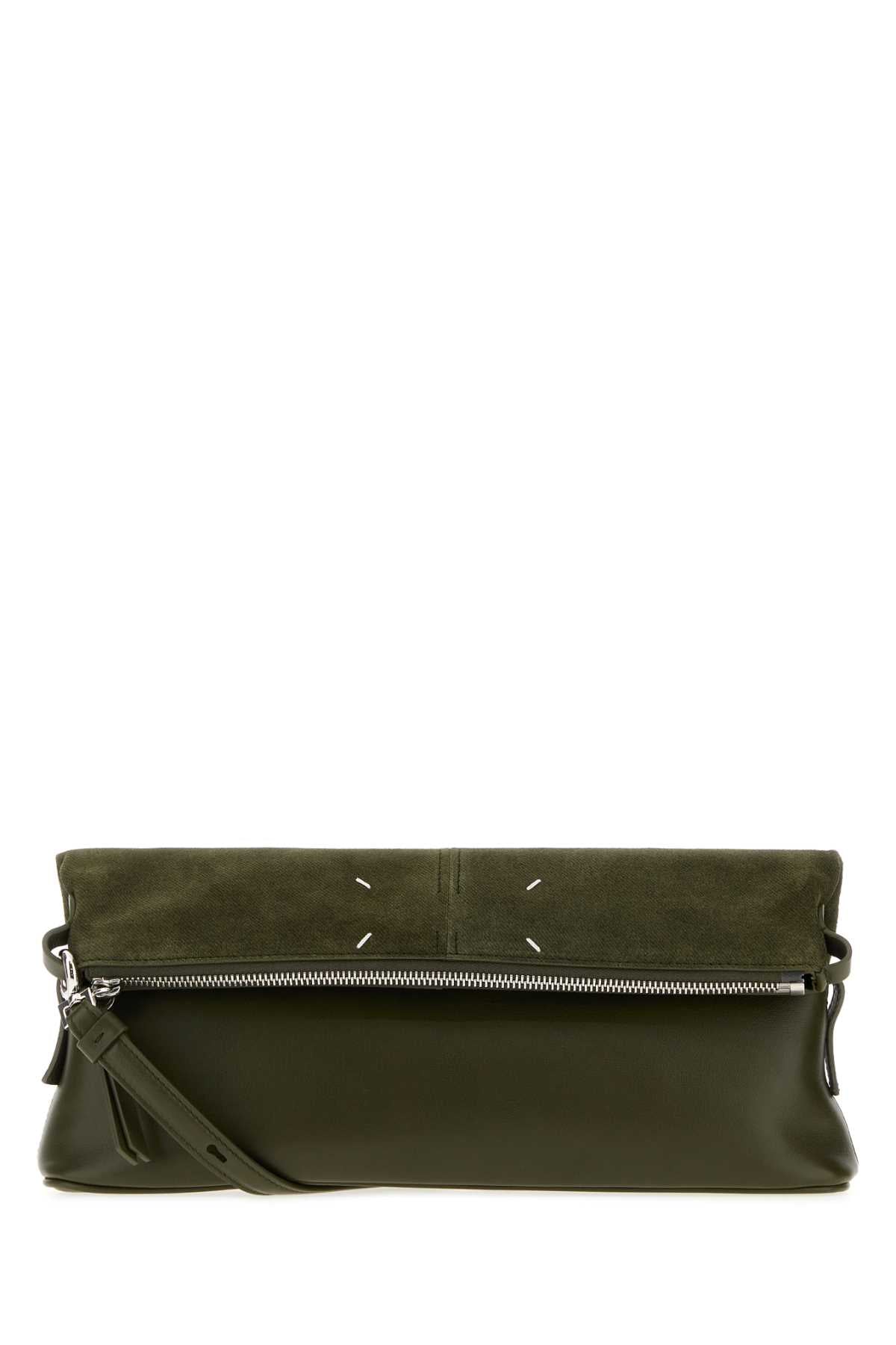 Maison Margiela Women Army Green Leather 5Ac Clutch MAISON MARGIELA