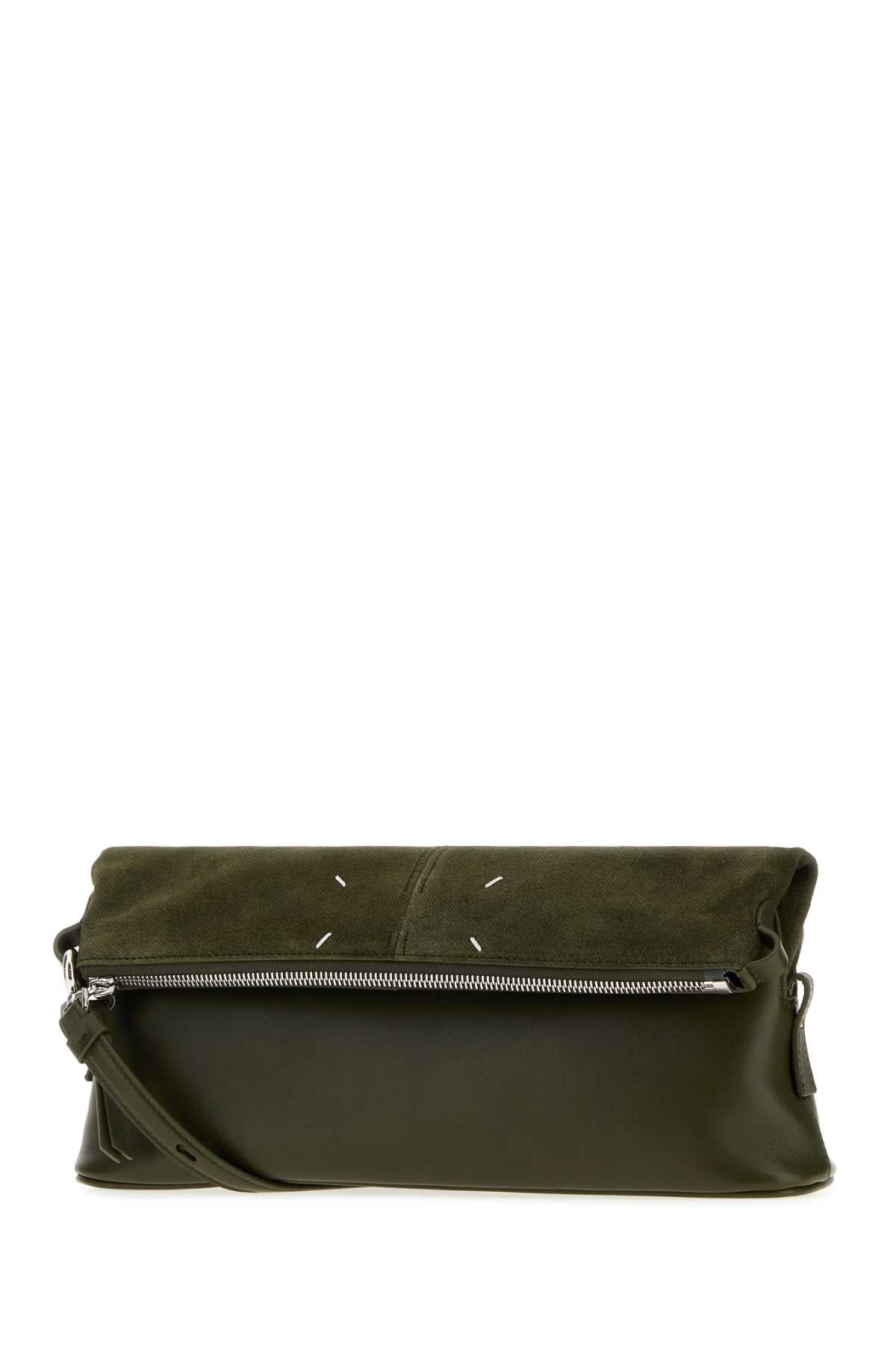 Maison Margiela Women Army Green Leather 5Ac Clutch MAISON MARGIELA