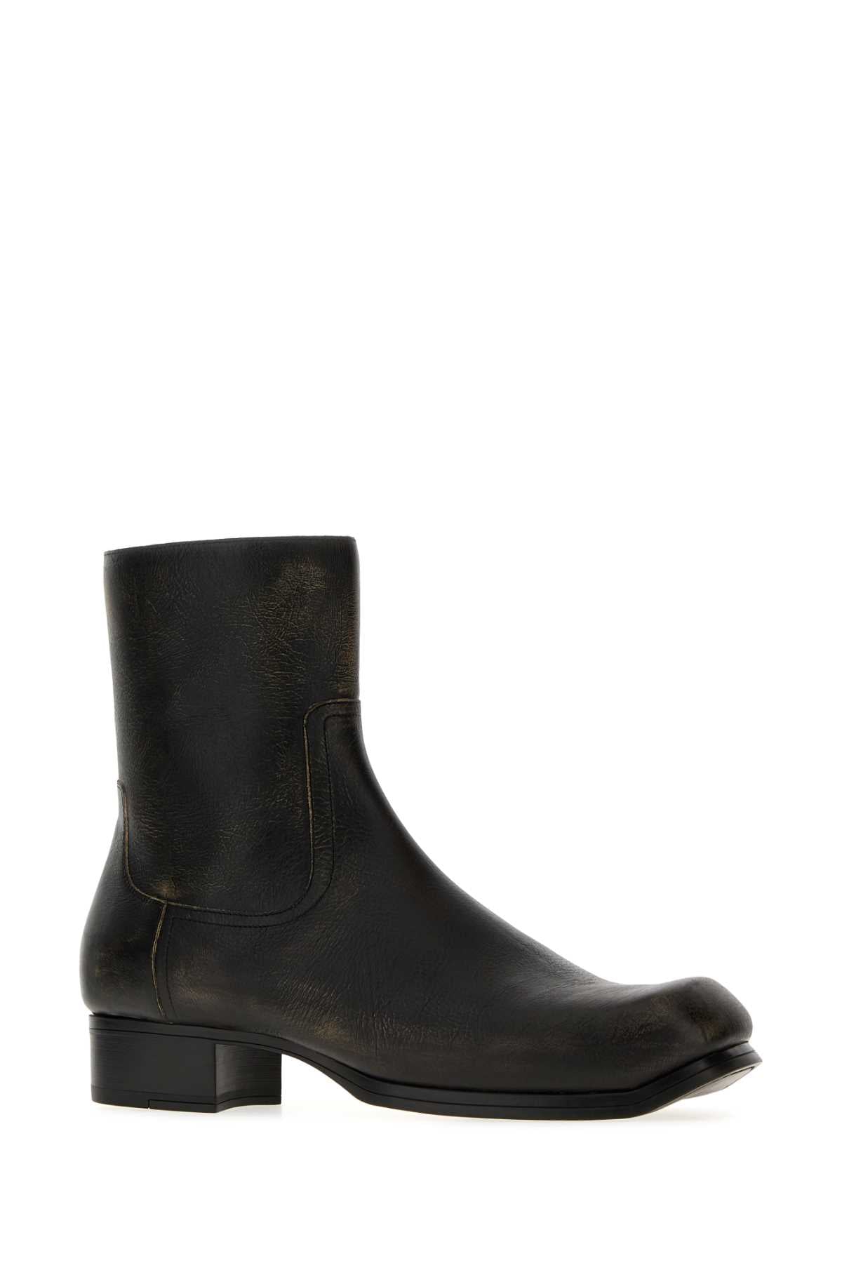 Maison Margiela Men Black Leather Float Ankle Boots MAISON MARGIELA