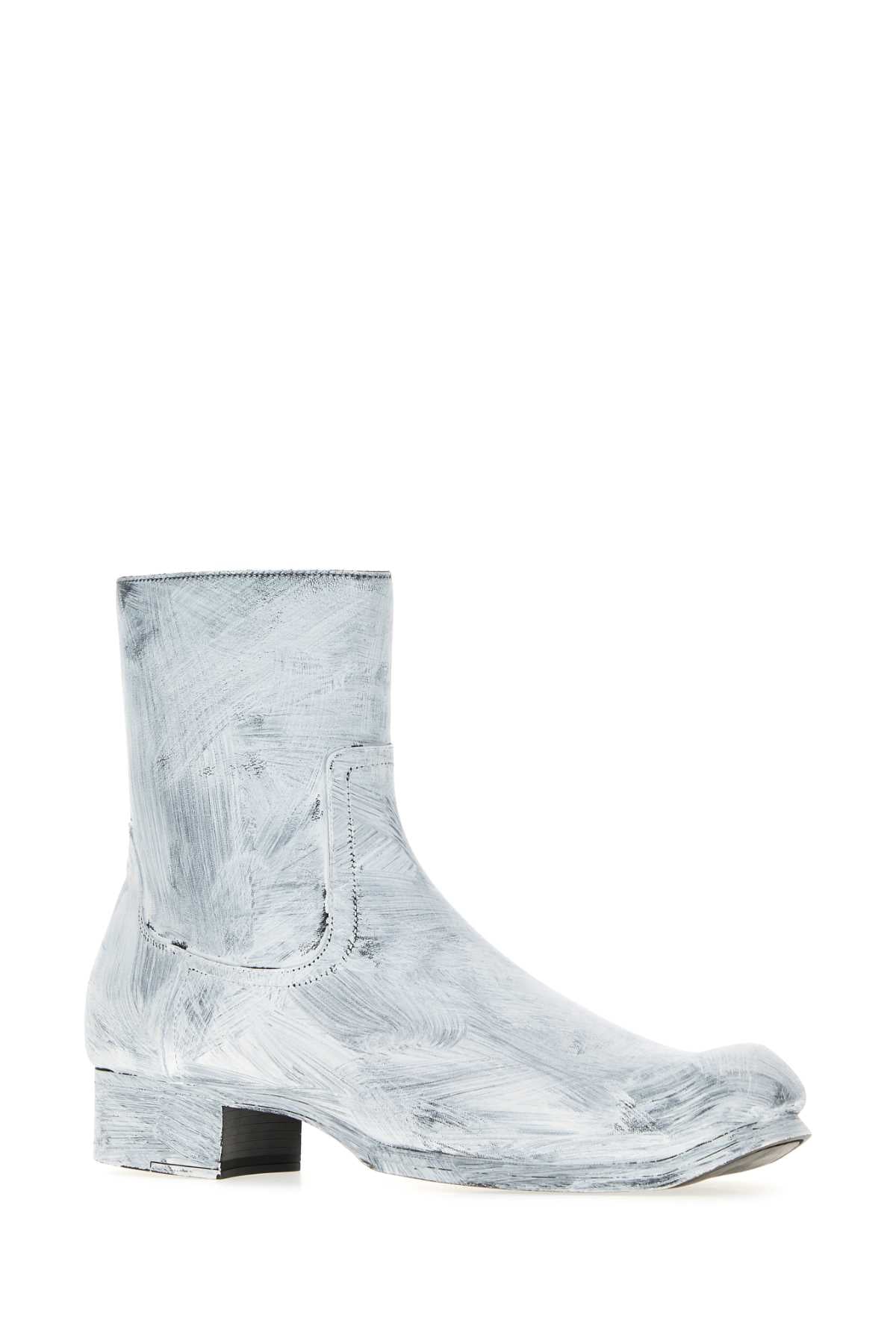 Maison Margiela Men Printed Leather Ankle Boots MAISON MARGIELA