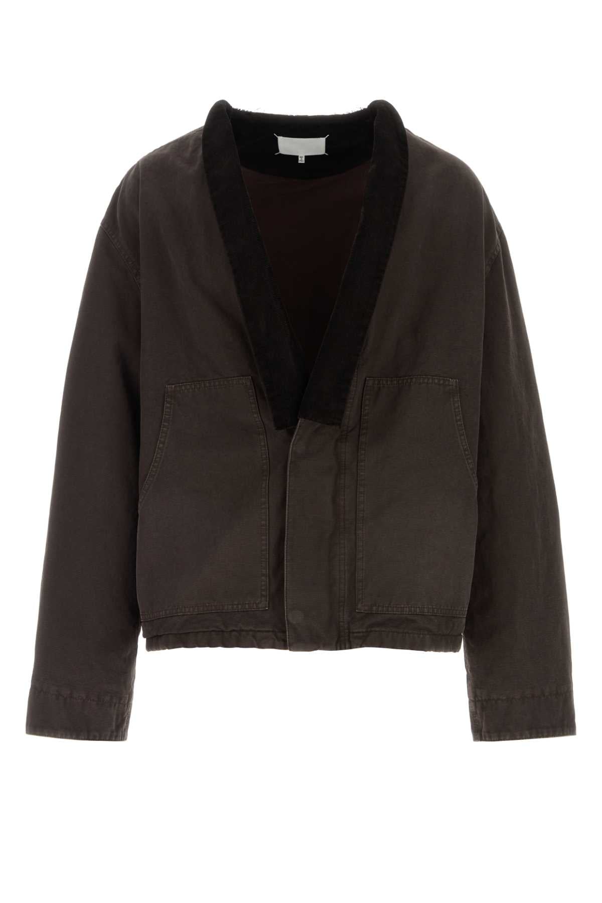Maison Margiela Men Dark Brown Canvas Jacket MAISON MARGIELA